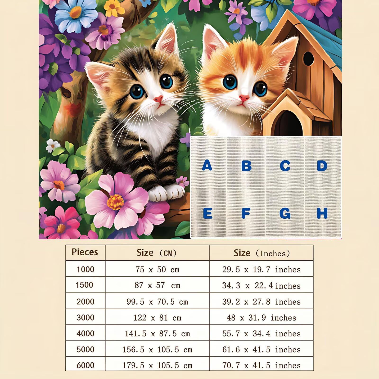 gatto Carino-3 Puzzle 4000 Pezzi per Adulti, Puzzle in Legno - Collezione Classica con Poster Incluso -Sfida di Concentrazione e Passatempo Antistress, Gioco Educativo per Famiglia, 141 x 87 cm f0-687