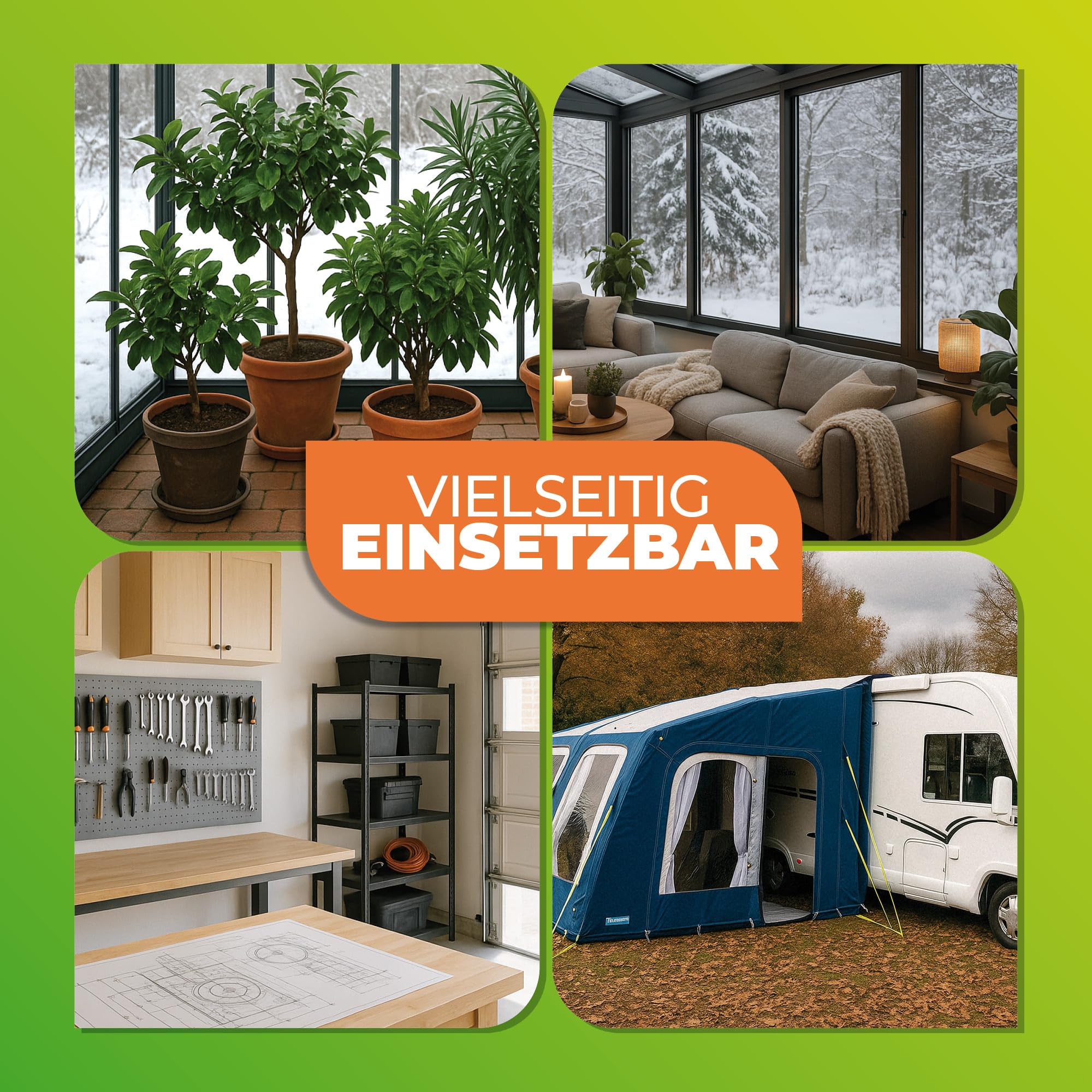 BioGreen EcoPilot 4500 Chauffage de serre à gaz 4500W acier inoxydable argenté 38x17x40 cm pour serres jusqu'à 22 m²