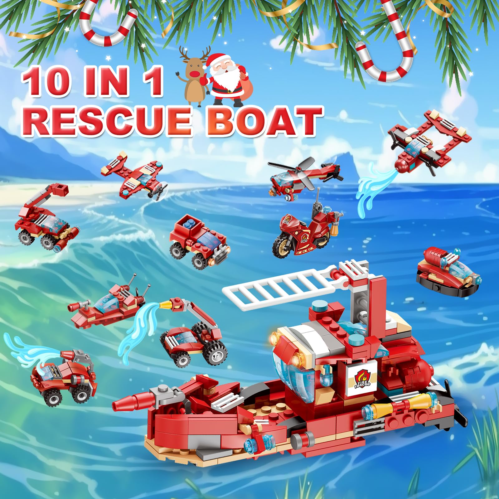 Advent Calendar 2024 Kids 24 Days Building Blocks Toy Set Christmas Countdown Calendar Toys Gifts for Boys Girls 3+ Years Old