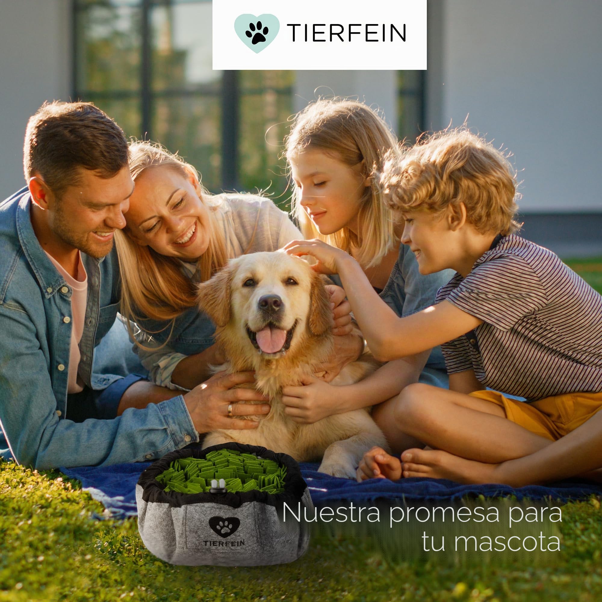 Tierfein Alfombra para olfatear Perro – Juguete Inteligente para Perros pequeños y Grandes – Lavable y tamaño Ajustable – Juguete para Cachorros y Entrenamiento de Inteligencia para Perros