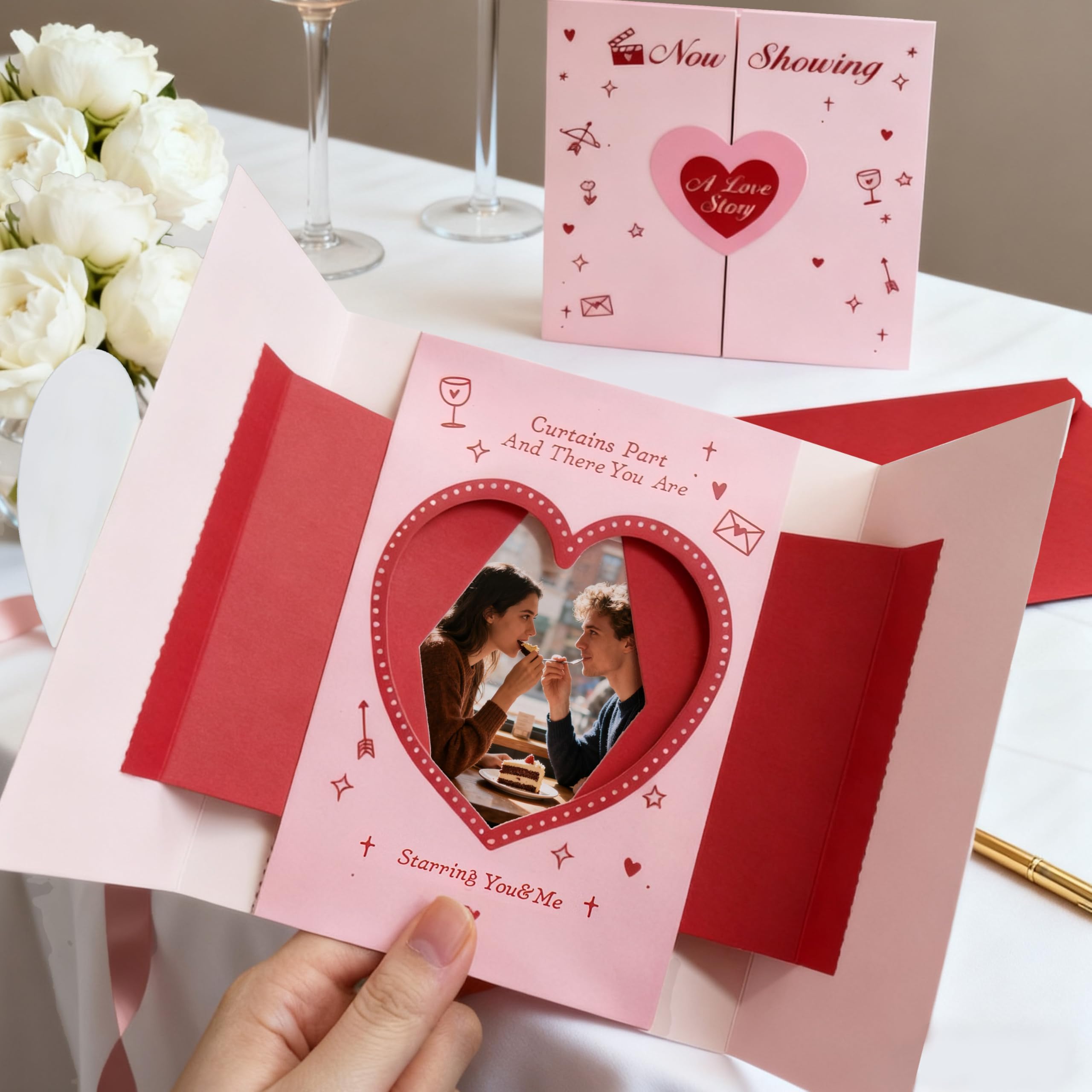 TwoDays DIY Valentine's Day Photo Card Gift for Him/Her - Romantic Love Picture Craft for Anniversary from Girlfriend/Boyfriend or Husband/Wife, Engagement/Wedding Gift for Couple
