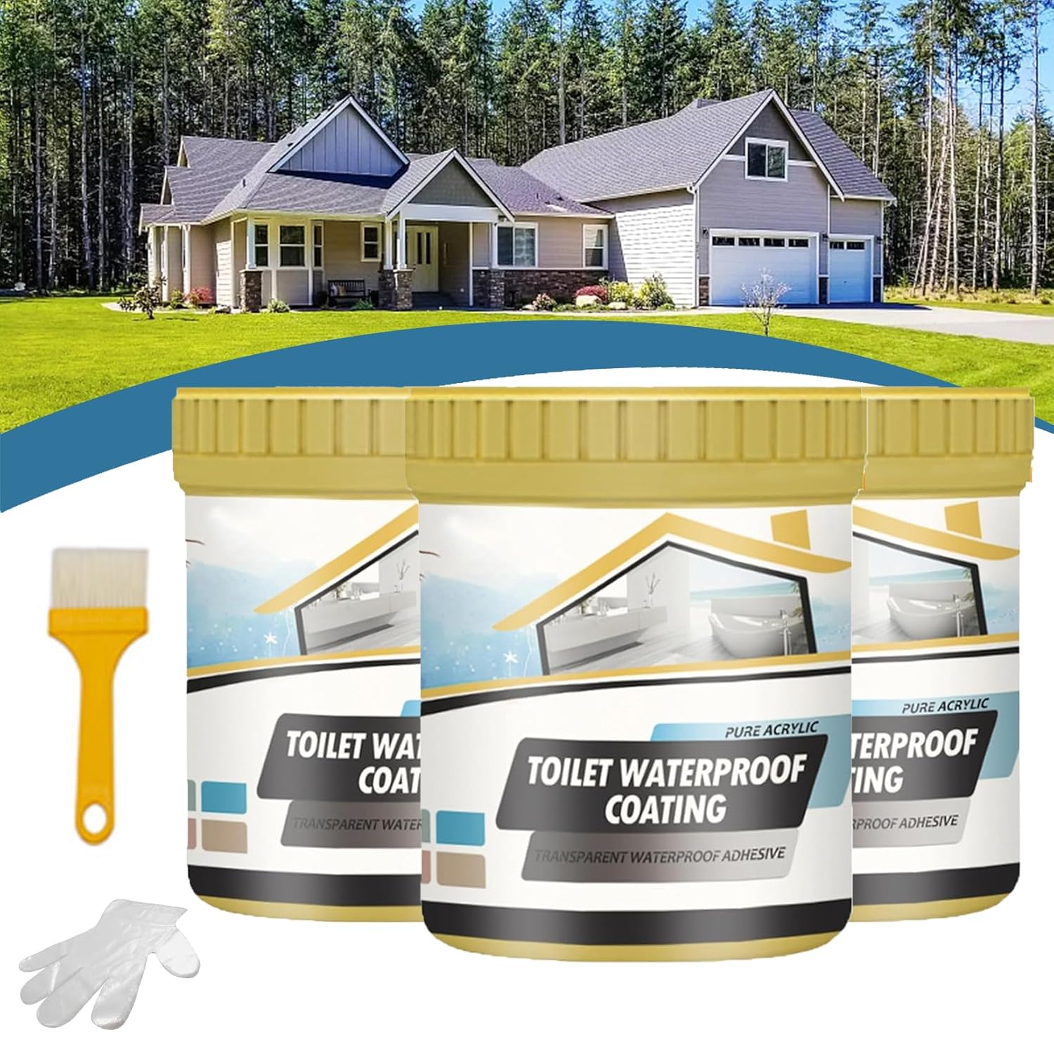 Liquido Impermeable Transparente, Líquido Impermeable Transparente para Parches Y Sellador, Multifunctional Lnvisible Waterproof Anti-Leakage Coating with Brush (3Set)