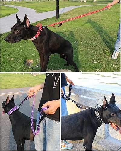 Miniatura 5 de AUBELL Juego de collar y correa táctico para perro, collares militares K9 reflectantes, ajustables, resistentes, con asa y hebilla de metal para