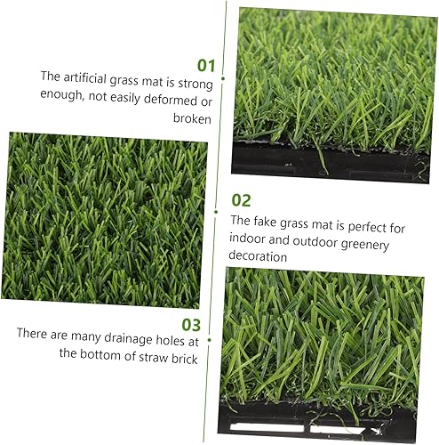 Miniatura 9 de Happyyami 5pcs Artificial Grass mat Fake Grass mat Outdoor Artificial Grass Artifical Turf Artificial Lawn Turf Artificial Grass Squares Lifelike