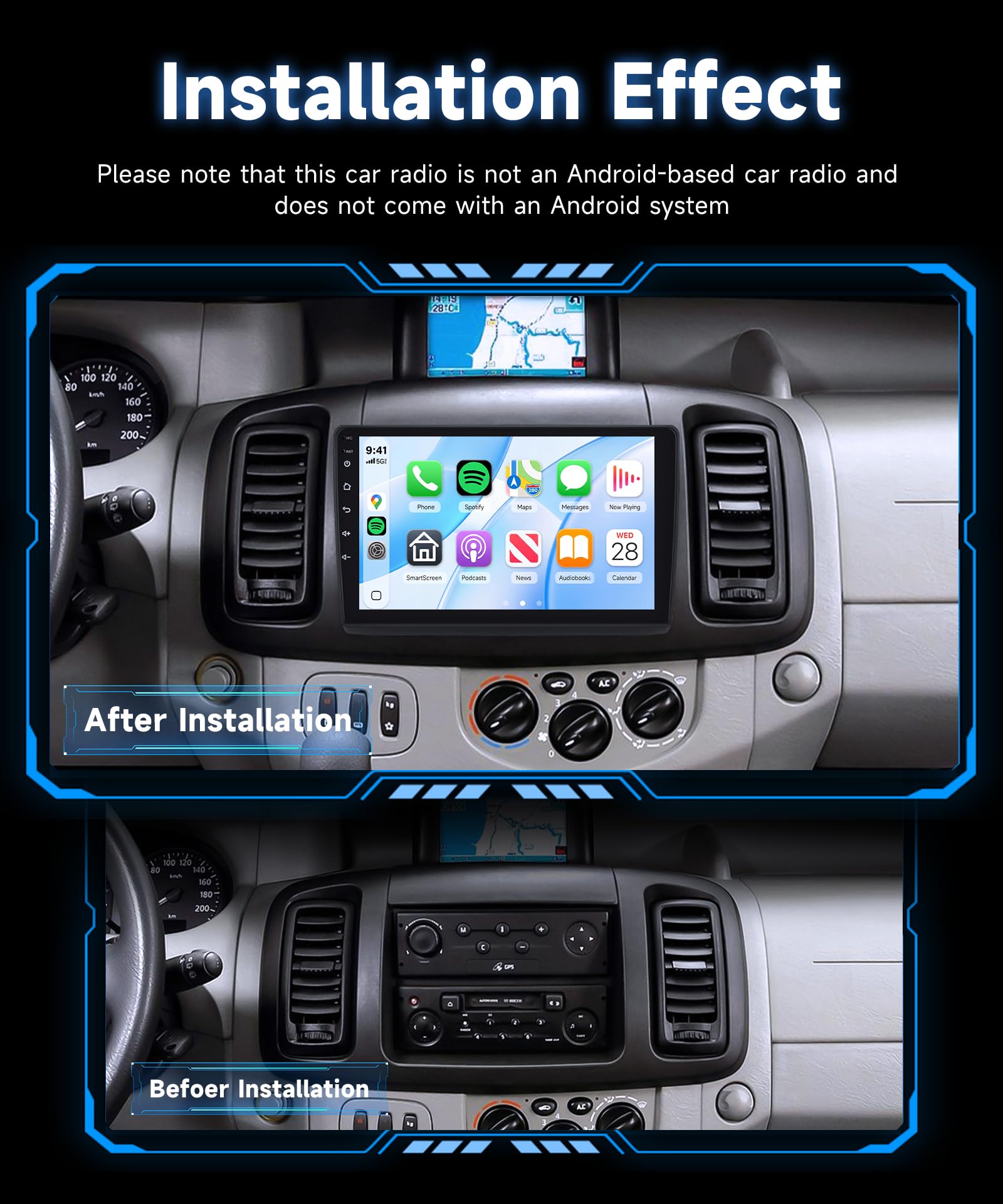 Rimoody Autoradio pour Renault Trafic 2001-2010/Opel Vivaro 2006-2010/Nissan Primastar 2006-2014 10.1 Pouces Écran Tactile, sans Fil Carplay Android Auto You-Tube DSP EQ VI-Link Bluetooth FM/RDS SWC