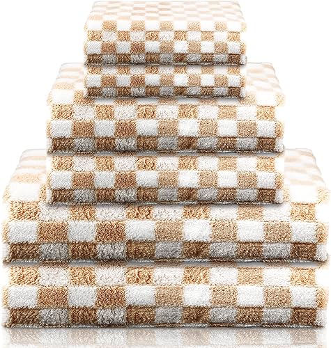 Kinlop Juego de 6 toallas de baño, 2 toallas de baño, 2 toallas de mano y 2 toallas pequeñas, multiusos para baño, hotel, gimnasio, spa y playa, disponible en Yaxa Venezuela