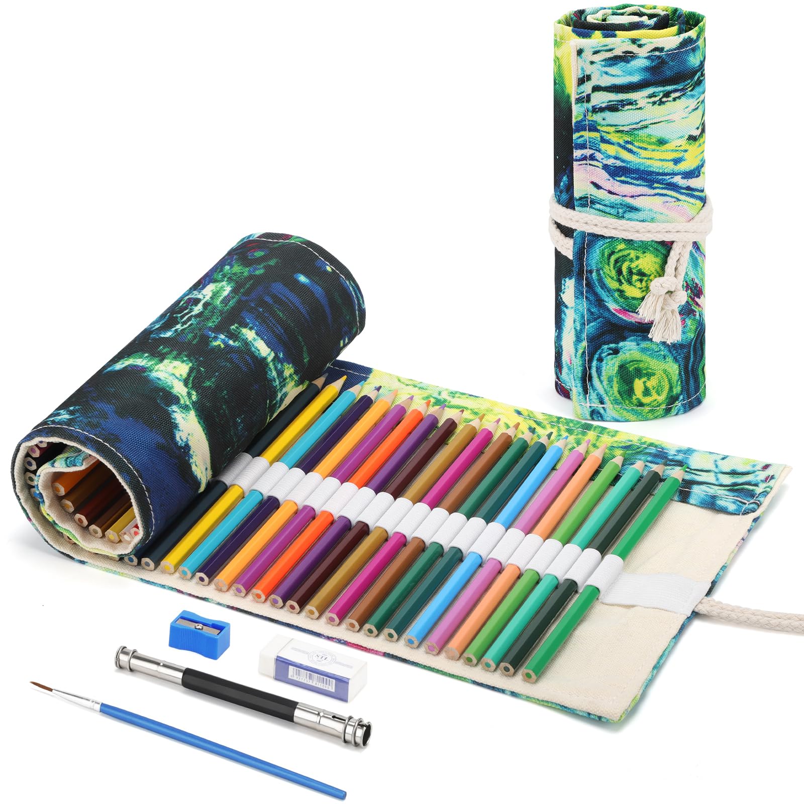 VICHOS 48 Lápices de colores profesionales, Lapices colores con estuche enrollable, Lapis de cor premium de núcleo blando para niños y adultos, Pintura al óleo