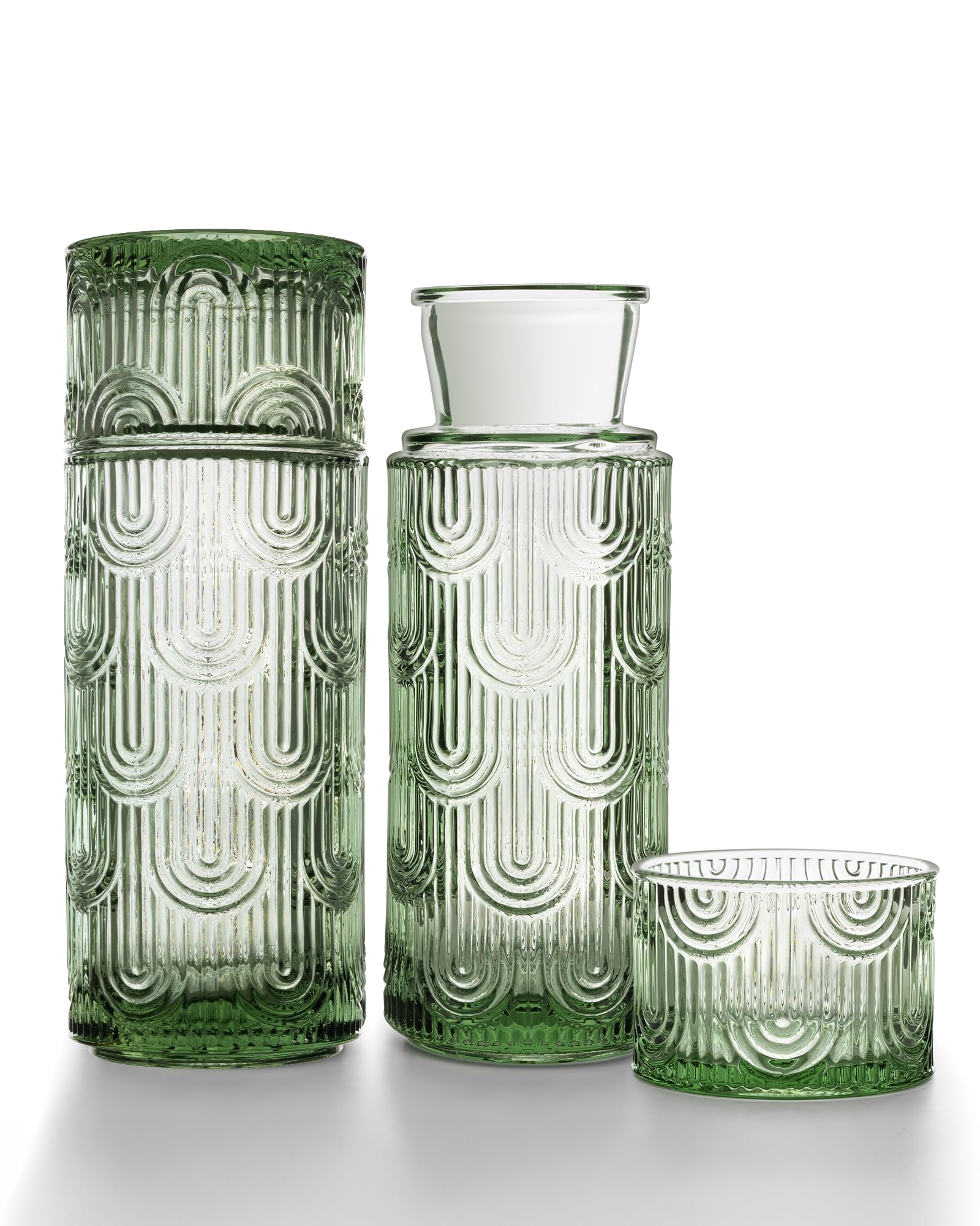 DmmyAlzx Bedside Water Carafe and Glass Set in Green Two Pack