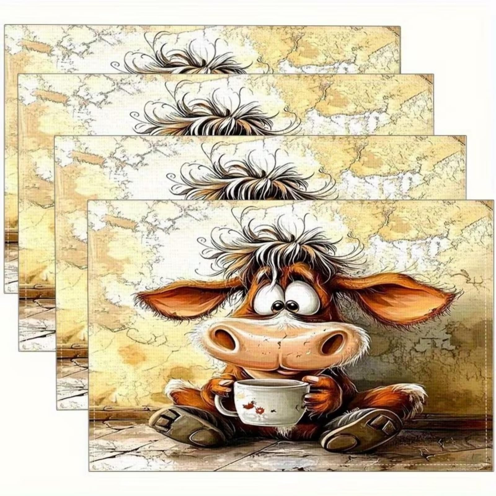 Tovagliette Personalizzate Animali Neri Set Di 8 Tovagliette Pranzo Tovaglietta Lavabili Per Tavola Anti-Macchia E Decorazione Moderna, Per Colazione, Pranzo E Cena