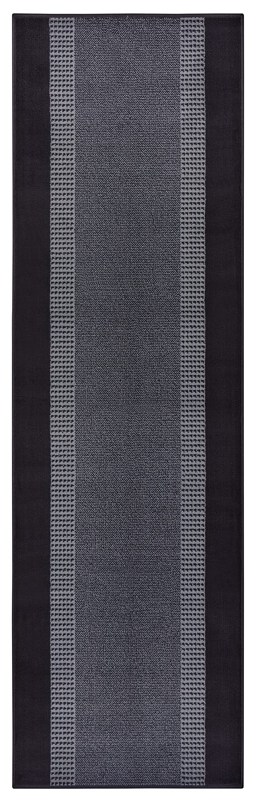 Hanse Home Casa Tapijtloper, 80 x 250 cm, zacht, laagpolig tapijt, modern design, loper voor hal, slaapkamer, kinderkamer, badkamer, woonkamer, keuken, decoratieloper, zwart