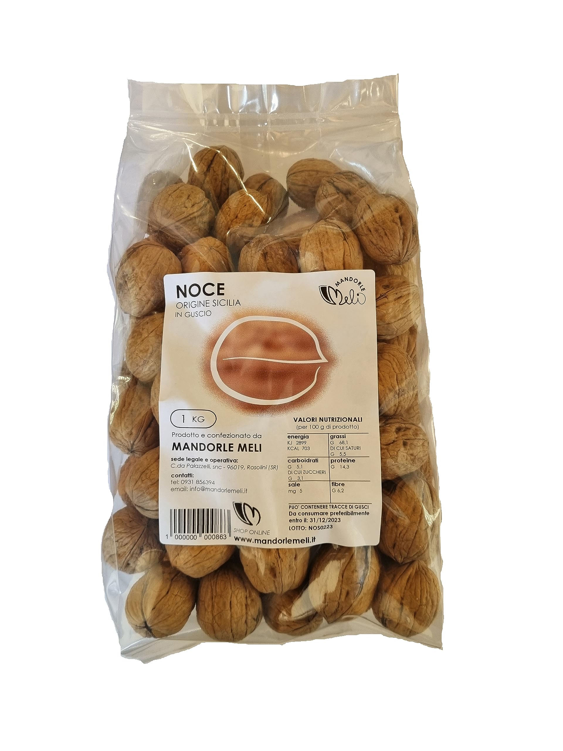 Noci in Guscio - Frutta Secca Fonte di Vitamine e Fibre - Senza Glutine (1kg)
