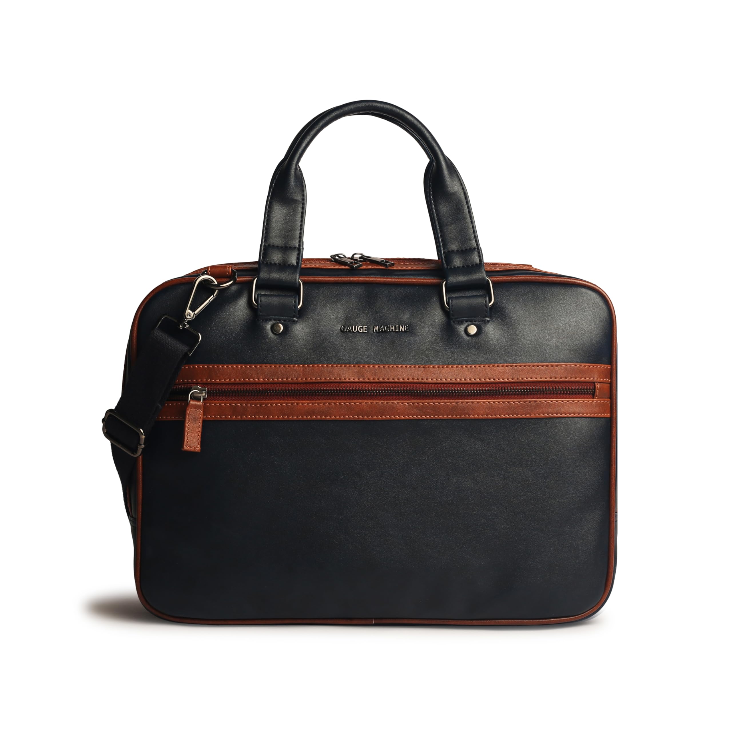 Gauge Machine 15" Navy Laptop Bag for Women and Men with Detachable Strap_Zipper (GMLPB0523016NAV) (B0CL6S93VS) Amazon Price History, Amazon Price Tracker