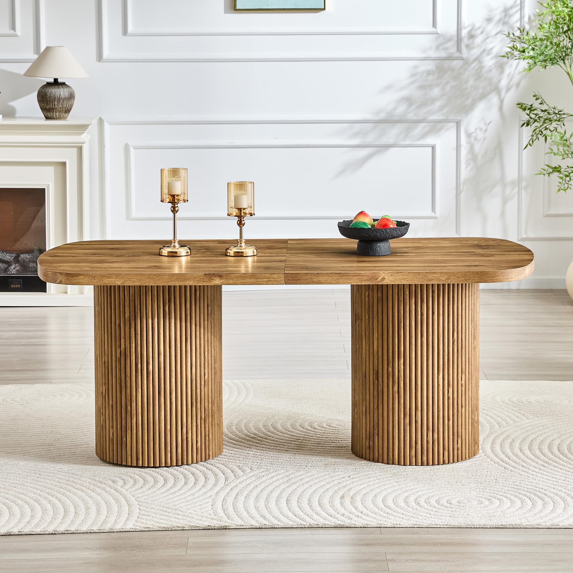 Generisch Tavolo da pranzo ovale per 6-8 persone in stile Wabi-Sabi Mid-Century
