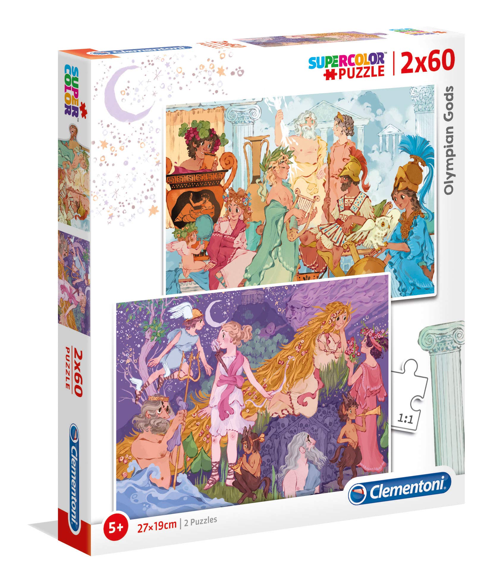 Clementoni - 21612 - Supercolor Puzzle - Olympian Gods - 2x60 pieces - Made in Italy - jigsaw puzzle children age 5+