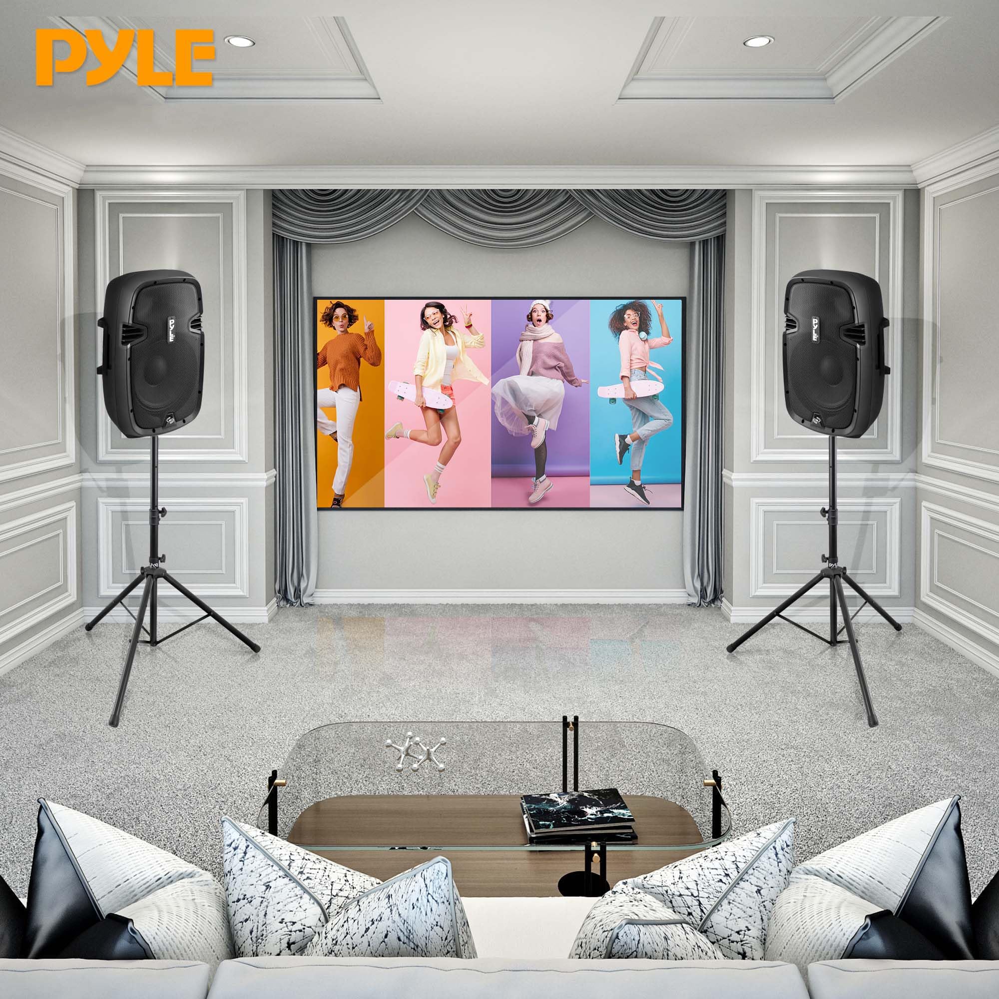 Pyle Soporte tripode para Altavoz, Ajustable, Montaje Resistente de Acero, Pasador de Seguridad, Plegable, Ideal para Altavoces Grandes