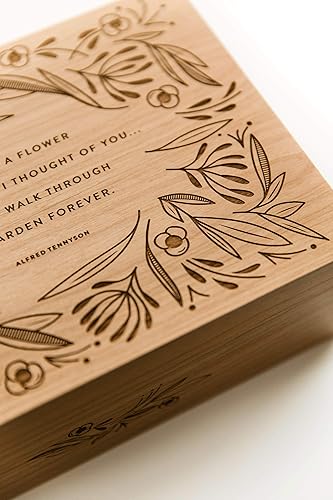 Miniatura 3 de Garden Of Flowers Alfred Lord Tennyson Quote Wood Keepsake Box [Personalized Custom Gifts, Anniversary, Wedding, Baby, Memory]