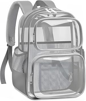 Clear Backpack for School - Large Heavy Duty Clear Bookbag for Boys and Girls, See Through PVC Transparent Backpacks