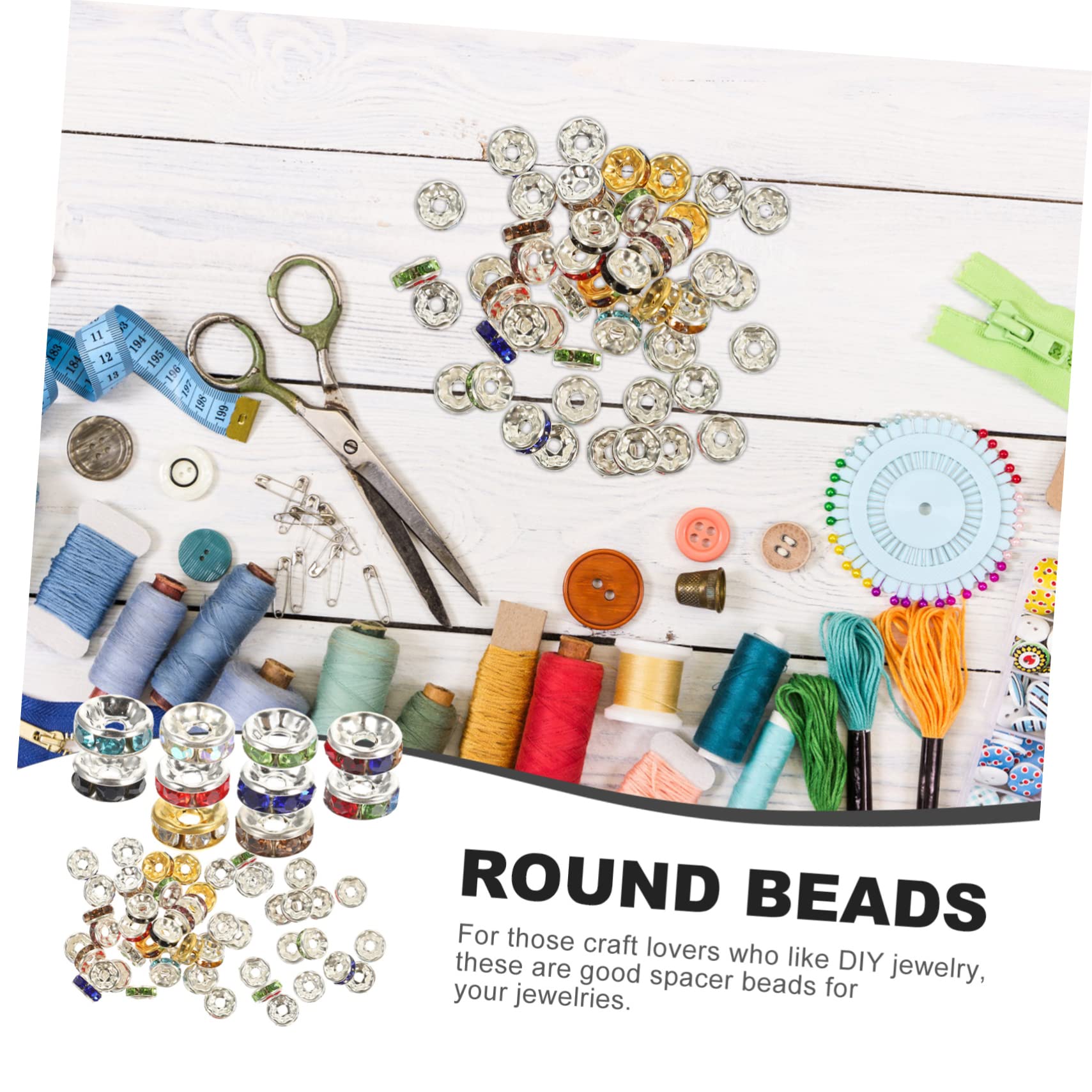 ARTIBETTER 3 Sätze Bunte Spacer Beads Diy Schmuckperlen Mit Kristallverzierung Runde Zwischenperlen Für Armband Halskette Ohrring Basteln Zubehör Für Schmuckherstellung 300 Stück * 3
