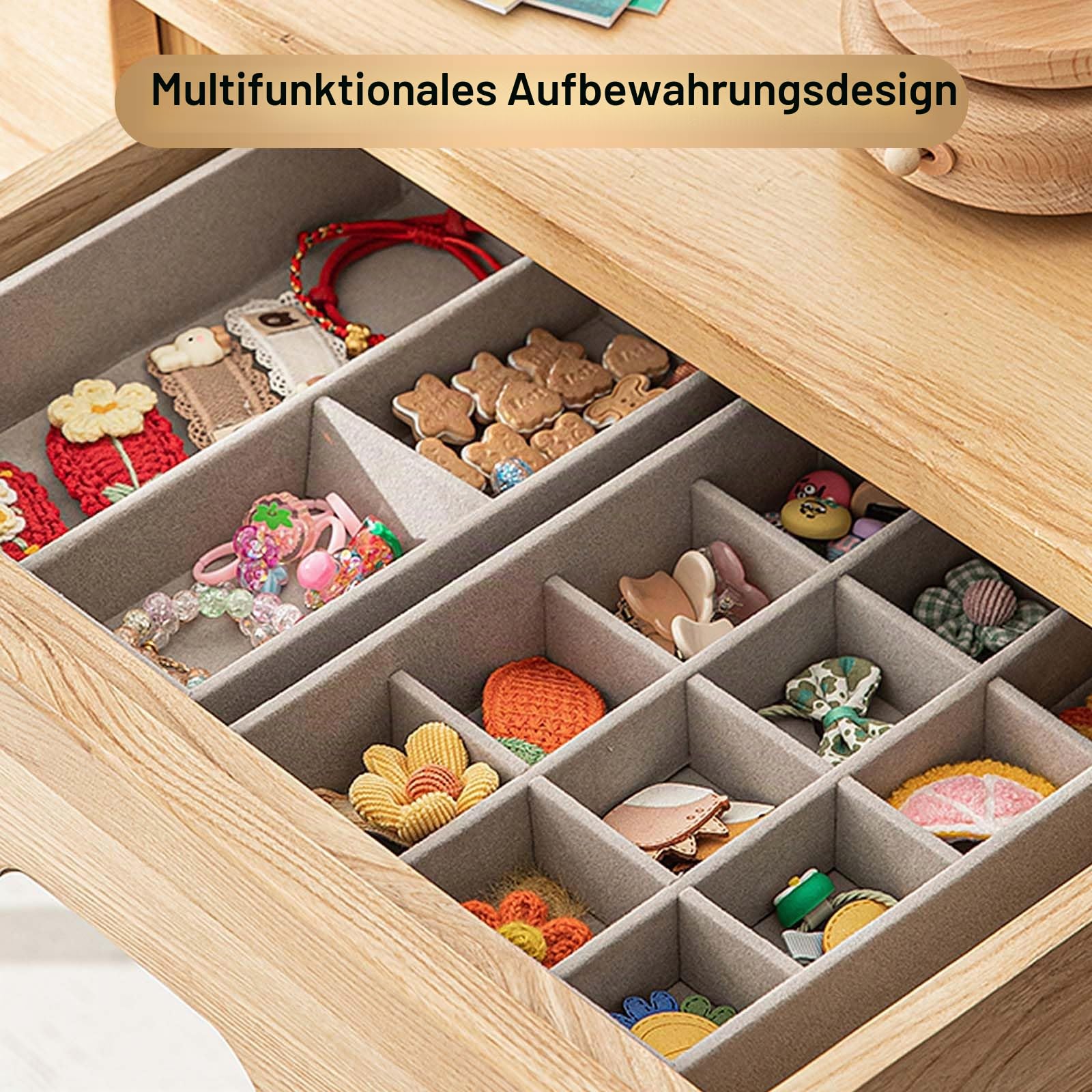 SAMISO 6-teiliges Schmucktablett, Schmuckaufbewahrung Schublade Organizer Set, Schmuckaufbewahrung Stapelbar, Schmuckeinsatz für Schubladen,