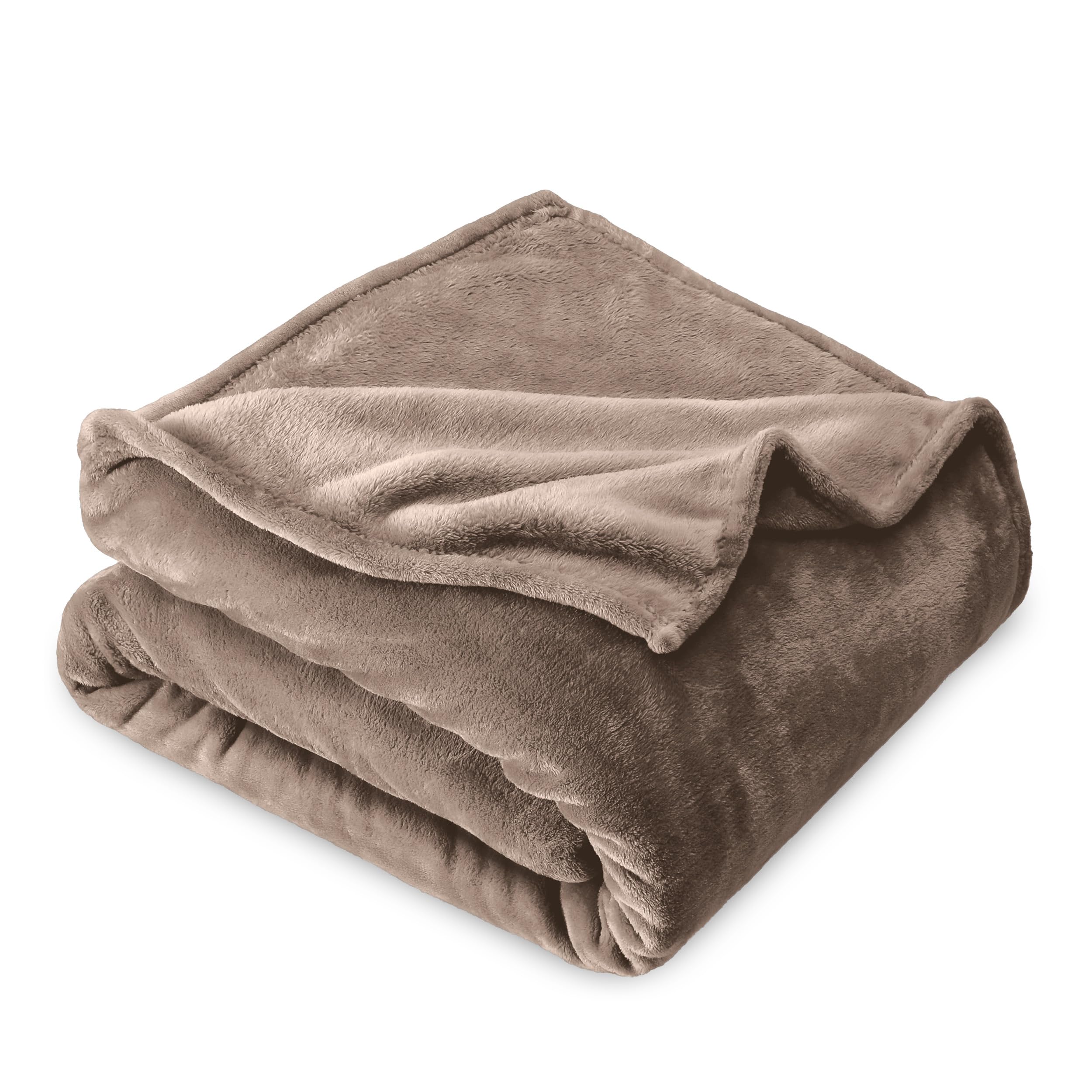 Bare Home Fleece Blanket - Full/Queen Blanket - Taupe - Lightweight Blanket for Bed, Sofa, Couch, Movie Night, Camping, and Travel - Microplush - Ultra Soft Warm Blanket (Full/Queen, Taupe)