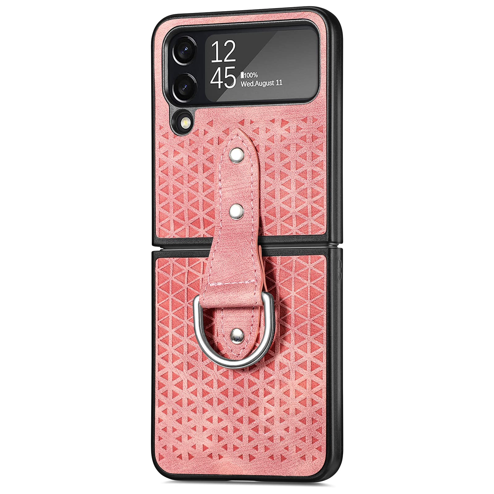 Protège-téléphone Samsung Z Flip 4 rose idéal pour vos appels vidéo nomades