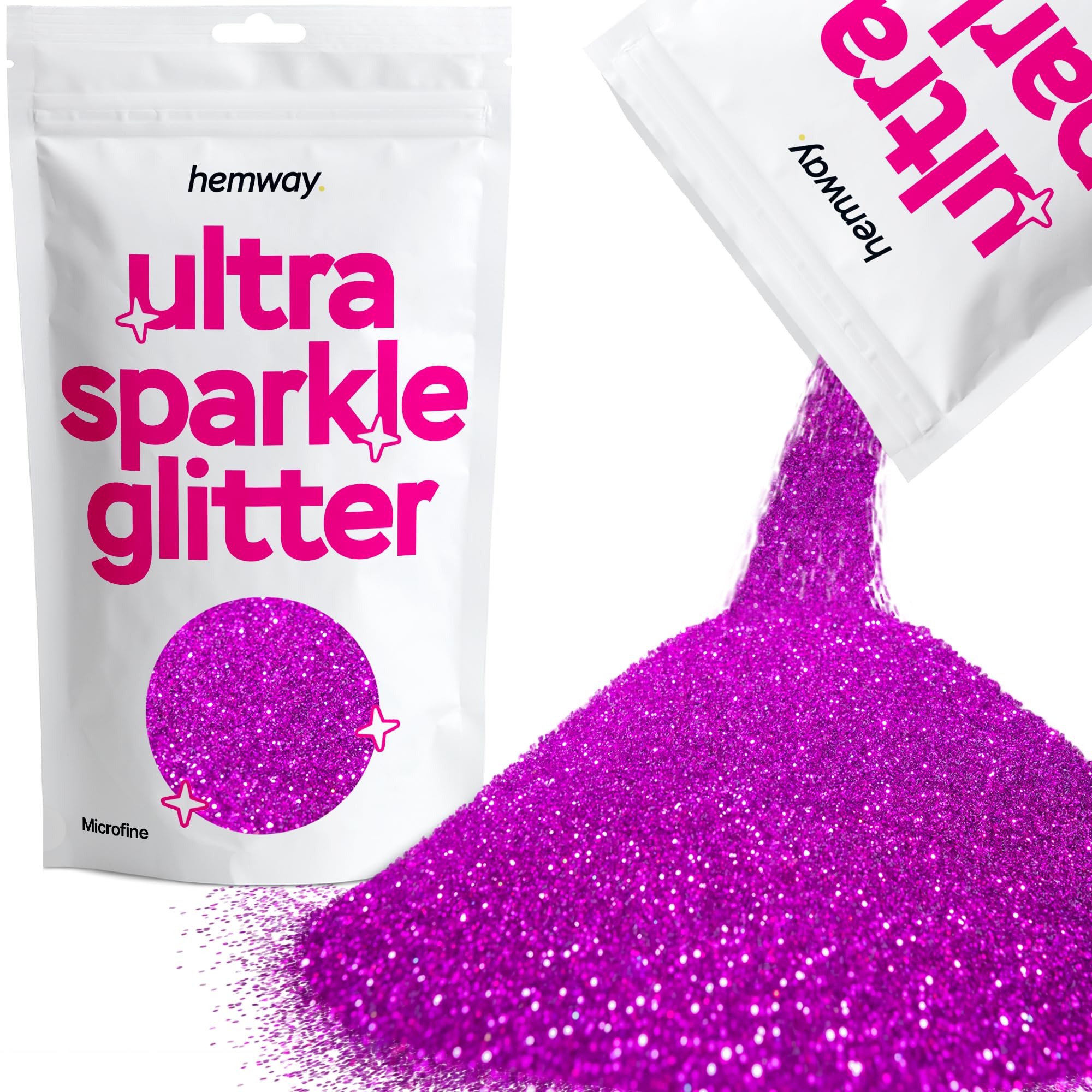 Hemway Ultra Sparkle Glitter Baby Pink Iridescent 100g Fine | Glitter for Arts & Craft, Makeup, Nail Art, Crafting, Card Making, Sparkle Decoration — view 111