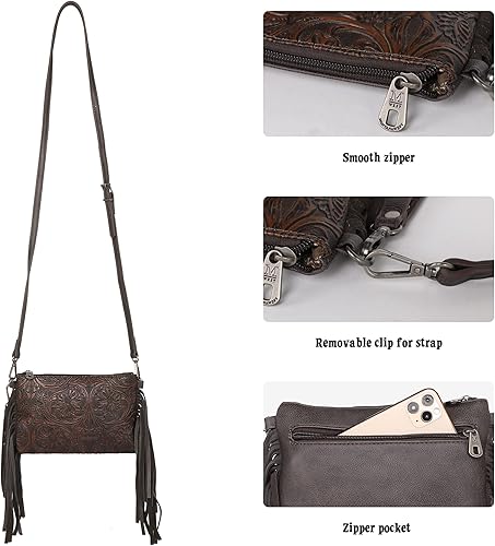 Miniatura 5 de Montana West Bolso cruzado estilo Western para mujer, bolso de mano de pulsera