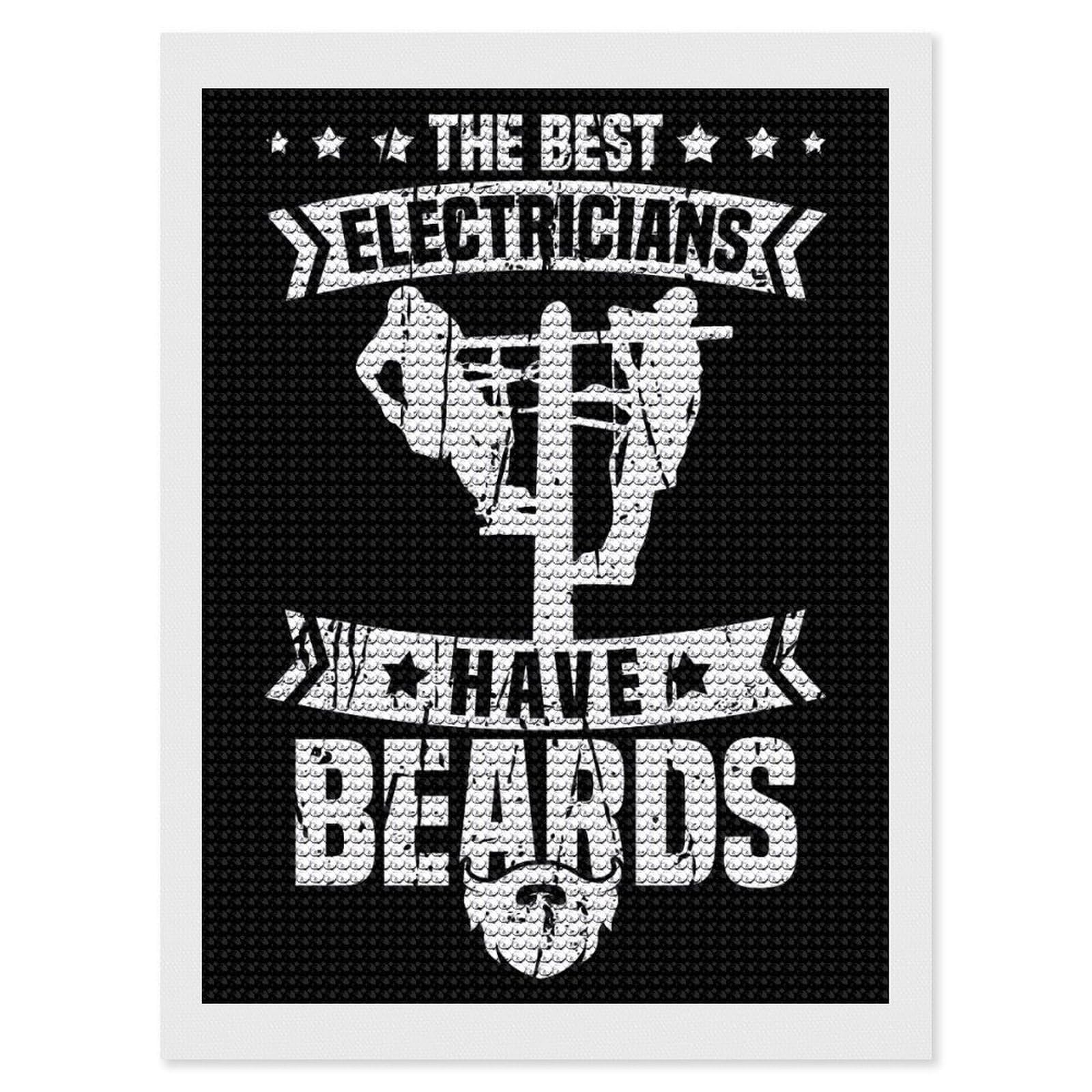Junmoney Electrician Diamond Art Kit 12"x16", Neat Printed Canvas, Finish and Display, Relaxing DIY Hobby, Living Room Decor