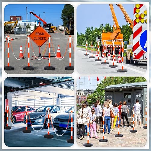 Miniatura 6 de Amylove Paquete de 12 conos de delineador de tráfico con base, conos de tráfico, conos de seguridad, conos de precaución, barreras de seguridad de