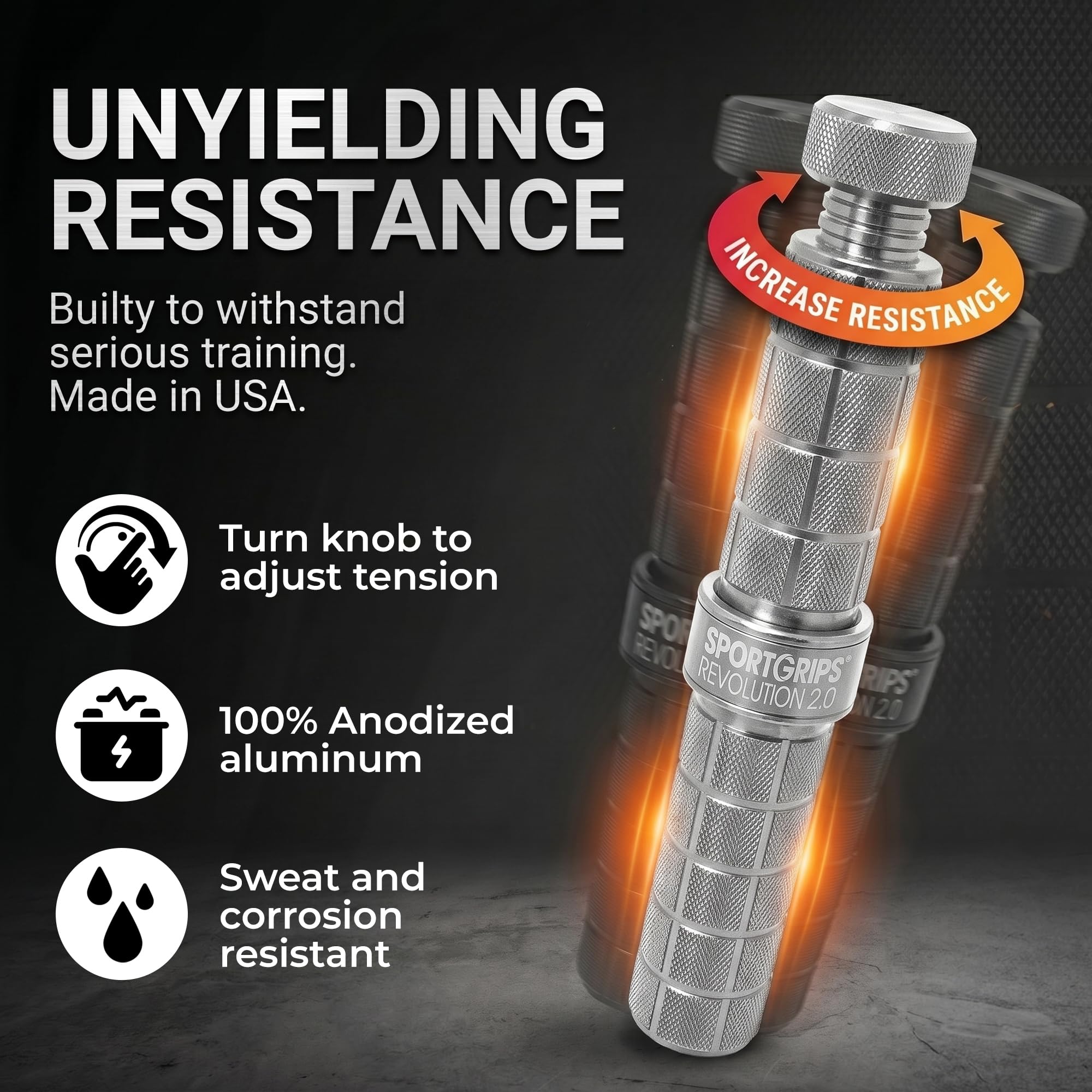 Sportgrips Sidewinder revolución – Muñeca, antebrazo, Agarre endurecedor # 1, Resistencia Ajustable