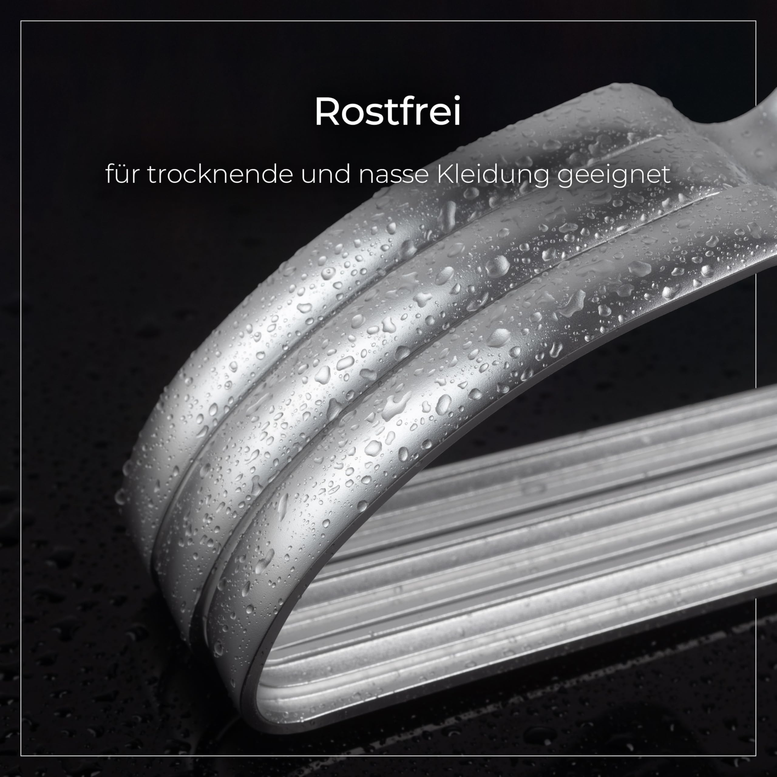 Parusia Kleiderbügel Silber, 42cm breit, 1cm stark, Kleiderbügel Metall rostfrei, formstabil, zur platzsparenden Kleideraufbewahrung & Organisation von Kleiderschrank, Kleiderständer (20)