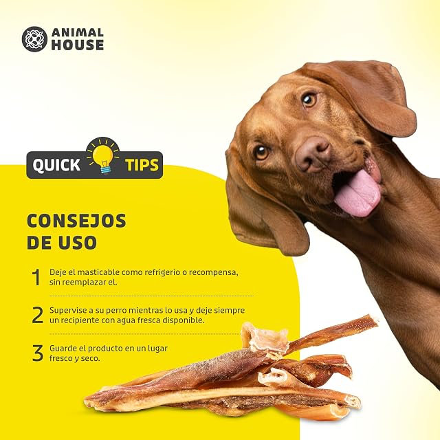 Foto 4 de 6 de Animal House - Piel de Cabeza de Ternera para Perros, 30 cm, Snack Natural Barf, Premio Masticable Rico…