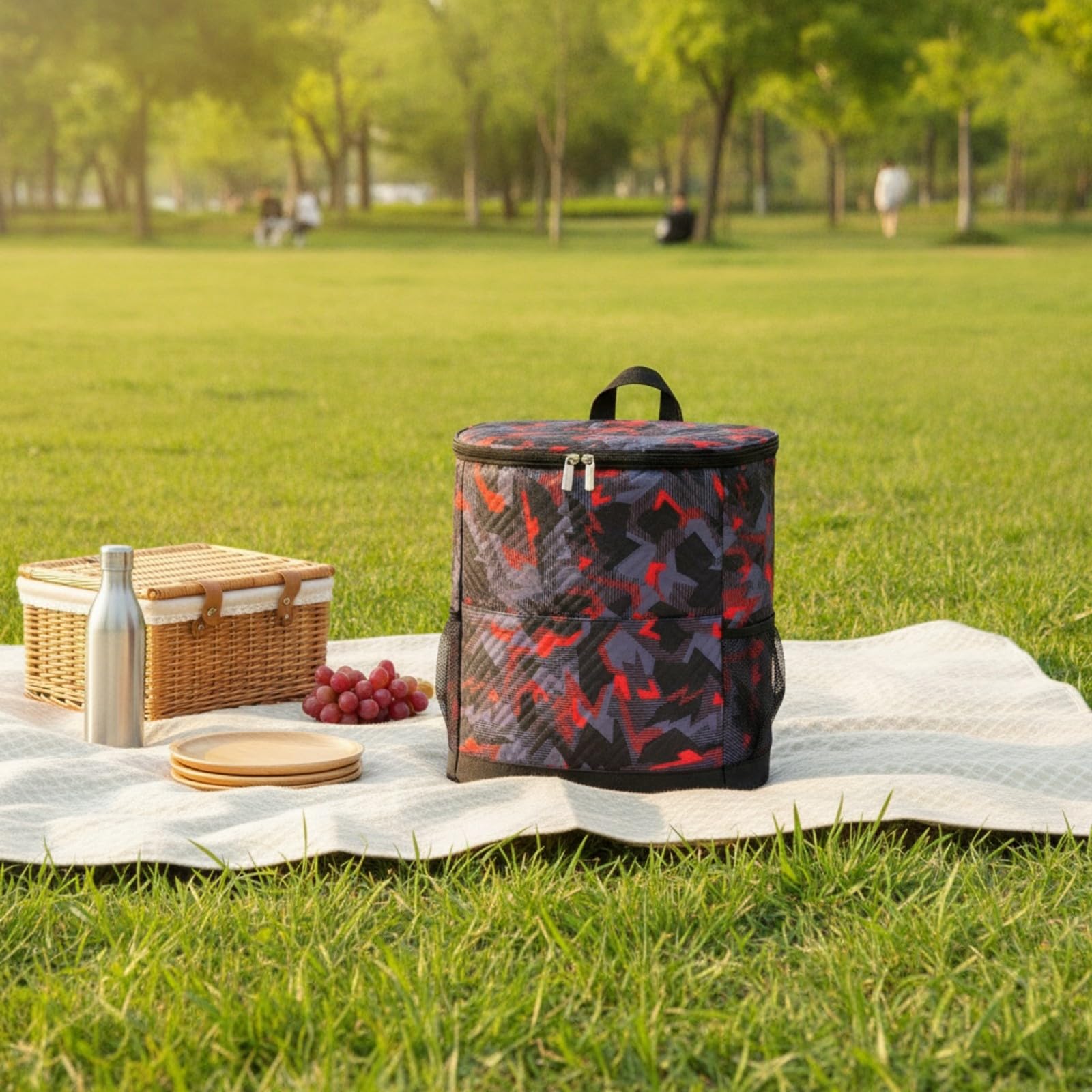 Mochila Enfriadora Práctica | Diseño Libres, Mochila Isotérmica con Bolsillo Frontal con Cremallera, Segura para Alimentos, Picnics, Camping, Negro