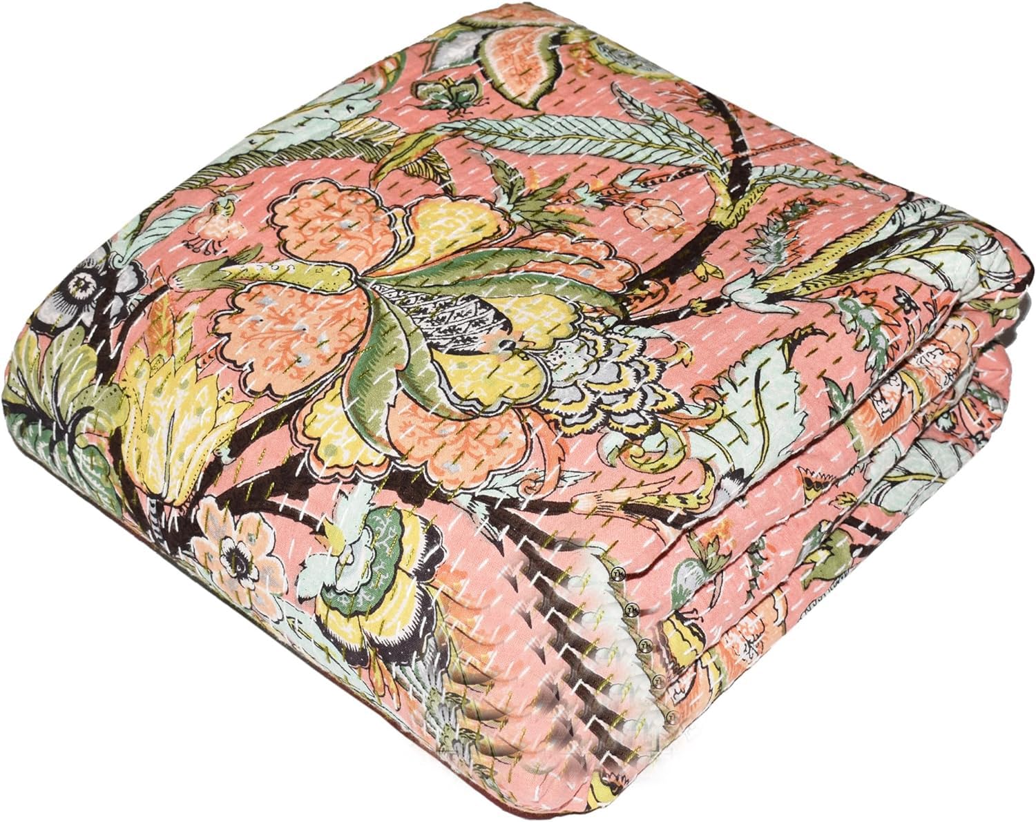 Marusthali Frida Kahlo - Edredón Estampado Kantha De Tamaño Individual