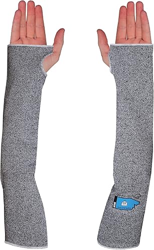 Superior Glove KTAG1T18T TenActiv - Funda resistente a cortes gris resistente a cortes de 18 pulgadas de longitud (grande, con orificio para el