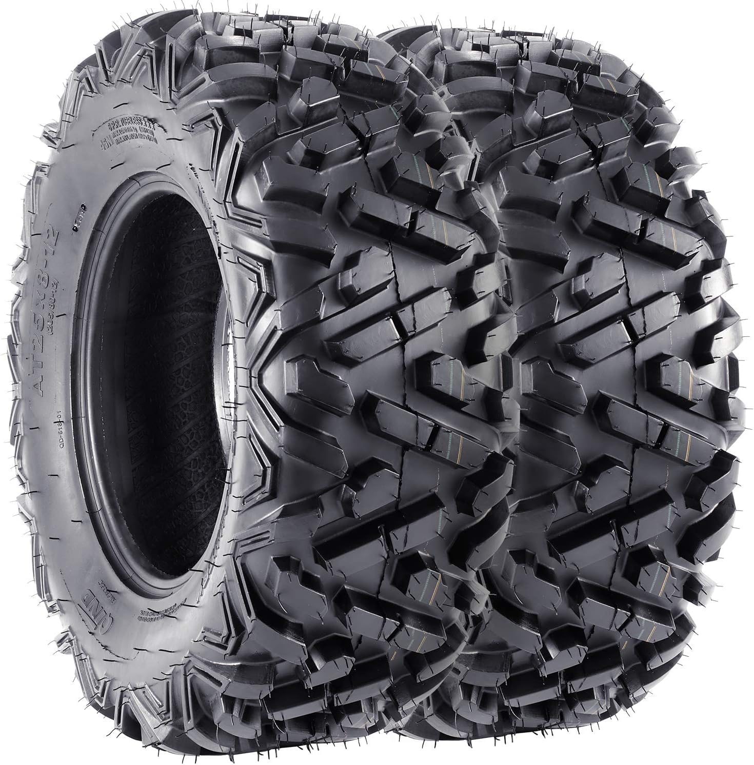 25x8-12 6PR ATV Tires - All Terrain, Off-Road, UTV, Set of 2, Tubeless