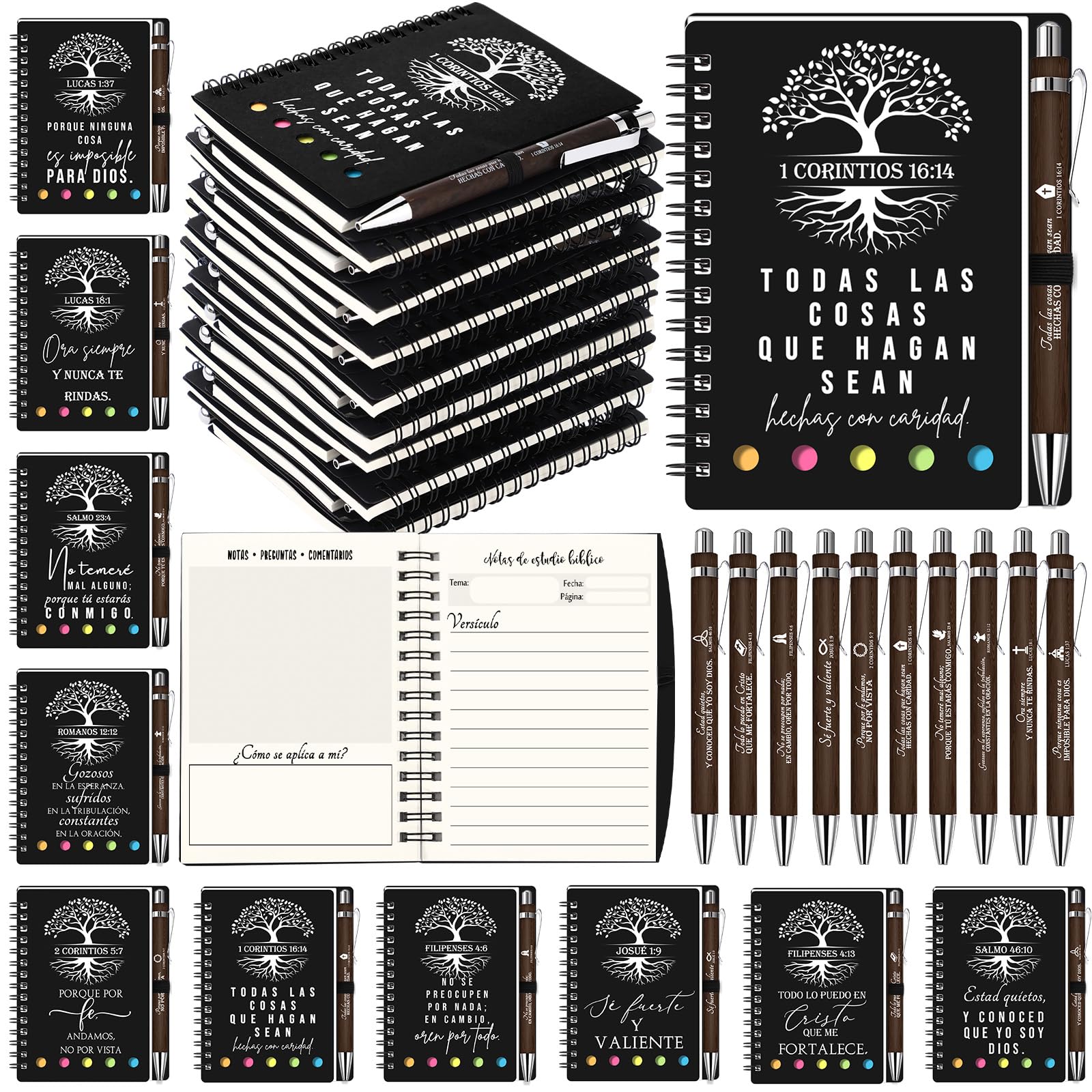 Carnet à spirale pour enseignant et bureau bloc-notes bambou noir