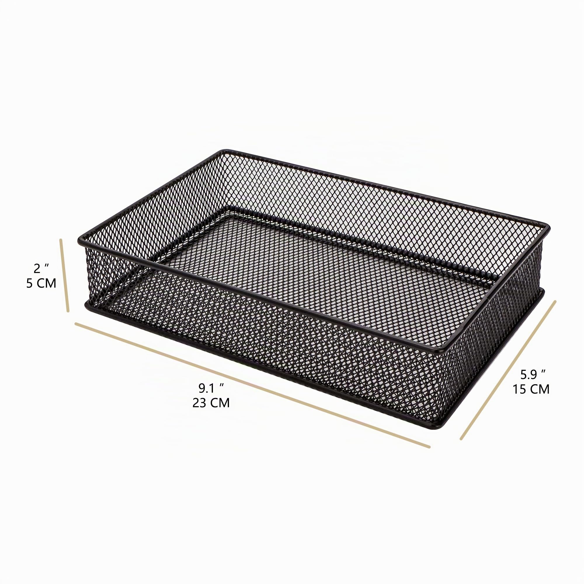 Annova Netz-Schubladenschrank und Regal, Organizer, Aufbewahrungskorb, für Schule, Büro, Zubehör, 2 Stück (Black, 23x15x5cm)