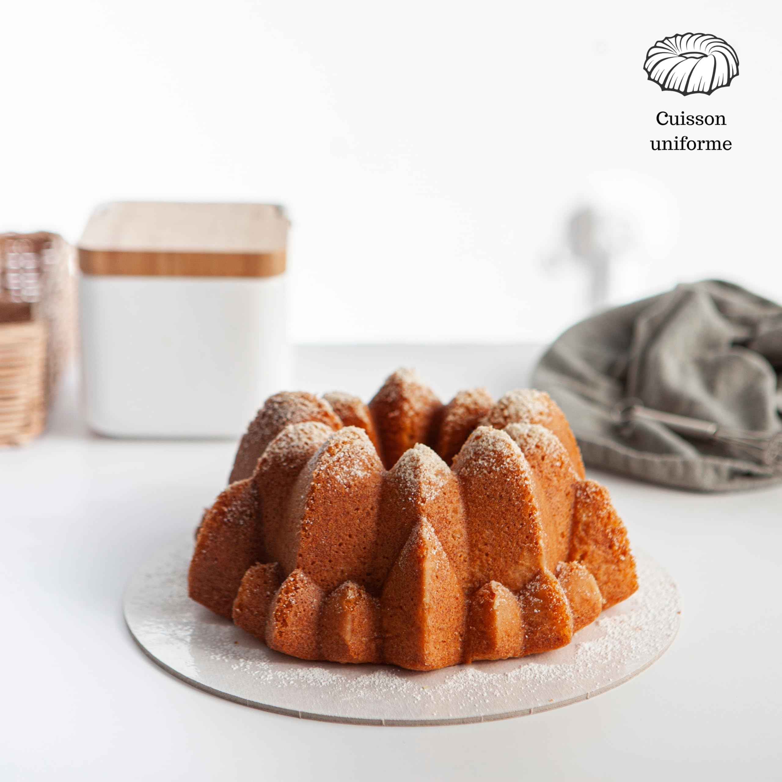 Erreke Moule Kouglof, Double Couche Antiadhésive Qualité Professionnelle, Savarin Cuisson Uniforme, Très Résistant, Moule Gateau, 1.8 litres, Gâteau 24cm (Spirale