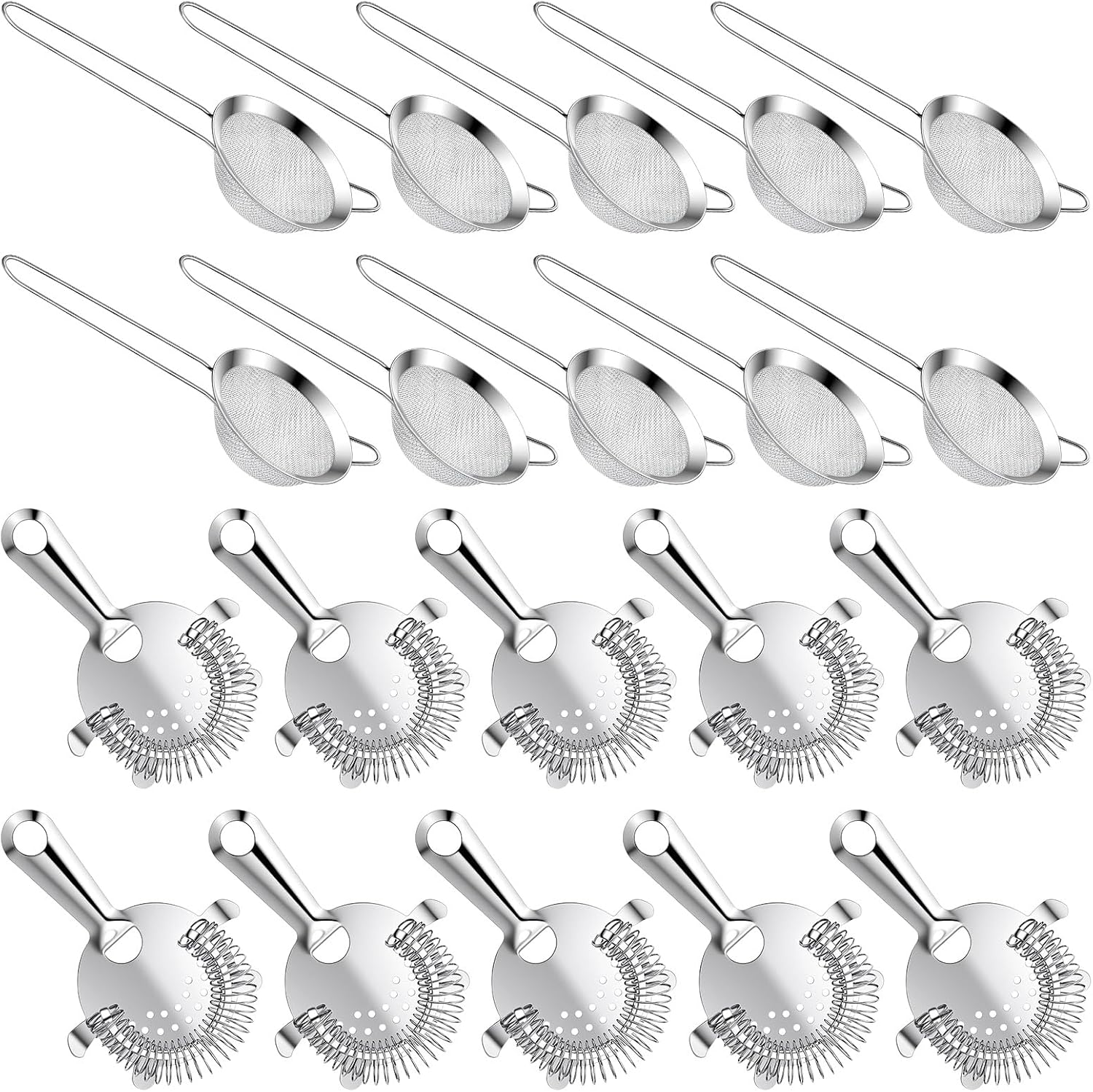 20 Pack Stainless Steel Cocktail Strainer Bar Strainer For Bartender, Juice