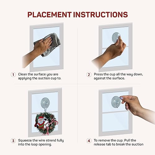 Miniatura 7 de SEWANTA Ganchos de ventosa multiusos Juego combinado de 20 unidades Potentes ventosas de ventana con ganchos para colgar en vidrio, ventanas,