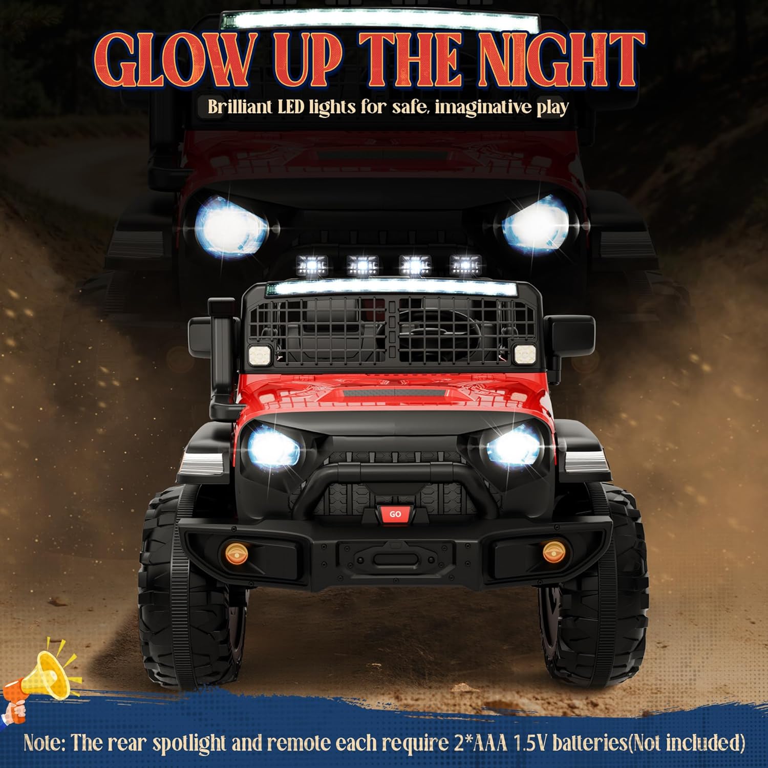 24V Ride on Toys for Big Kids, Anrli 2 Seater Ride on Car with Remote Control, 800W Motors, 20'' Seat, Mult-Led Lights, 3 Speeds, Bluetooth, Shock Absorption, 4x4 Electric Ride on Truck for Kids, Red