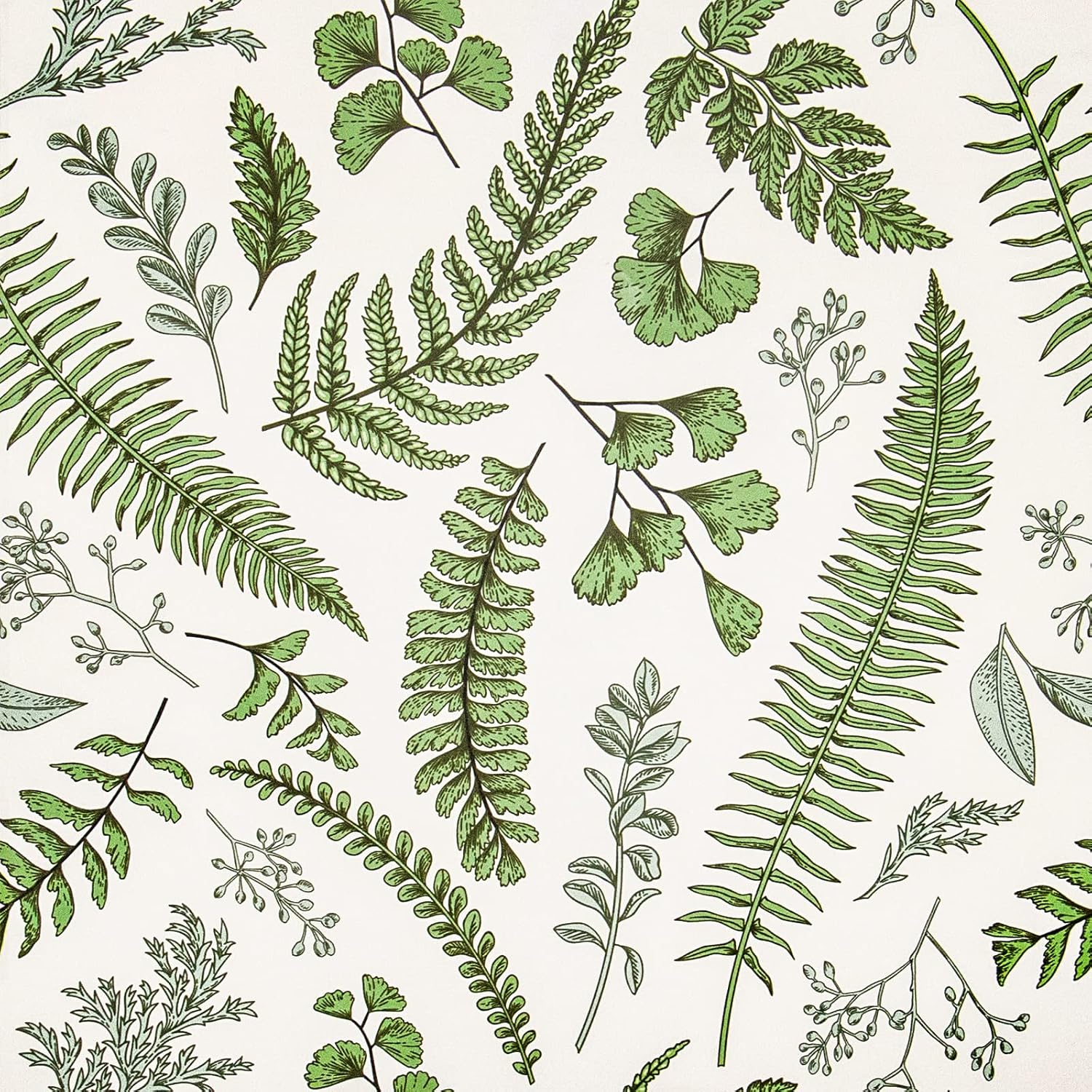 VaryPaper 17.7''x315'' Green Moss Leaf Wallpaper Peel and Stick Wallpaper Boho Beige Leaf Contact Paper Wall Mural Self Adhesive Removable Vinyl Wall Paper Roll for Walls Cabinets Shelf Liner