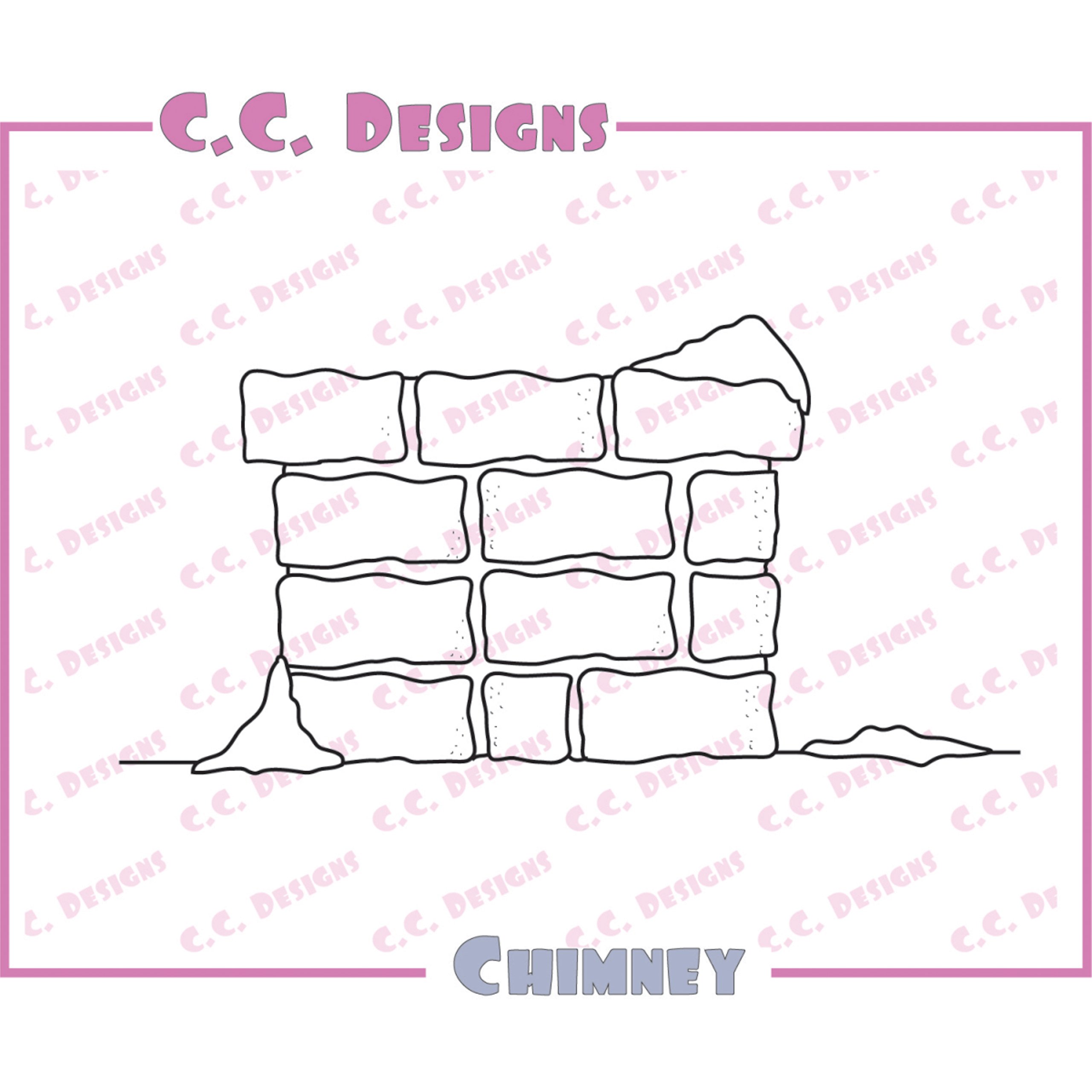 C.C. DesignsSwiss Pixie Cling Stamp, 3.25-Inch by 1.5-Inch, Chimney