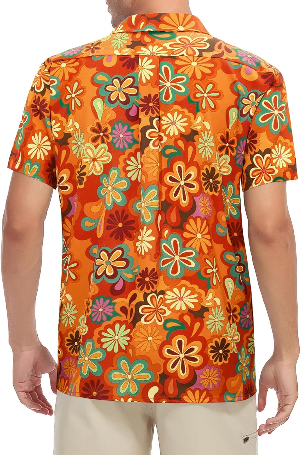 Durio Halloween Shirt for Men Pumpkin Skeleton Short Sleeve Button Down Men's Casual Shirts Gifts for Men Halloween Costume