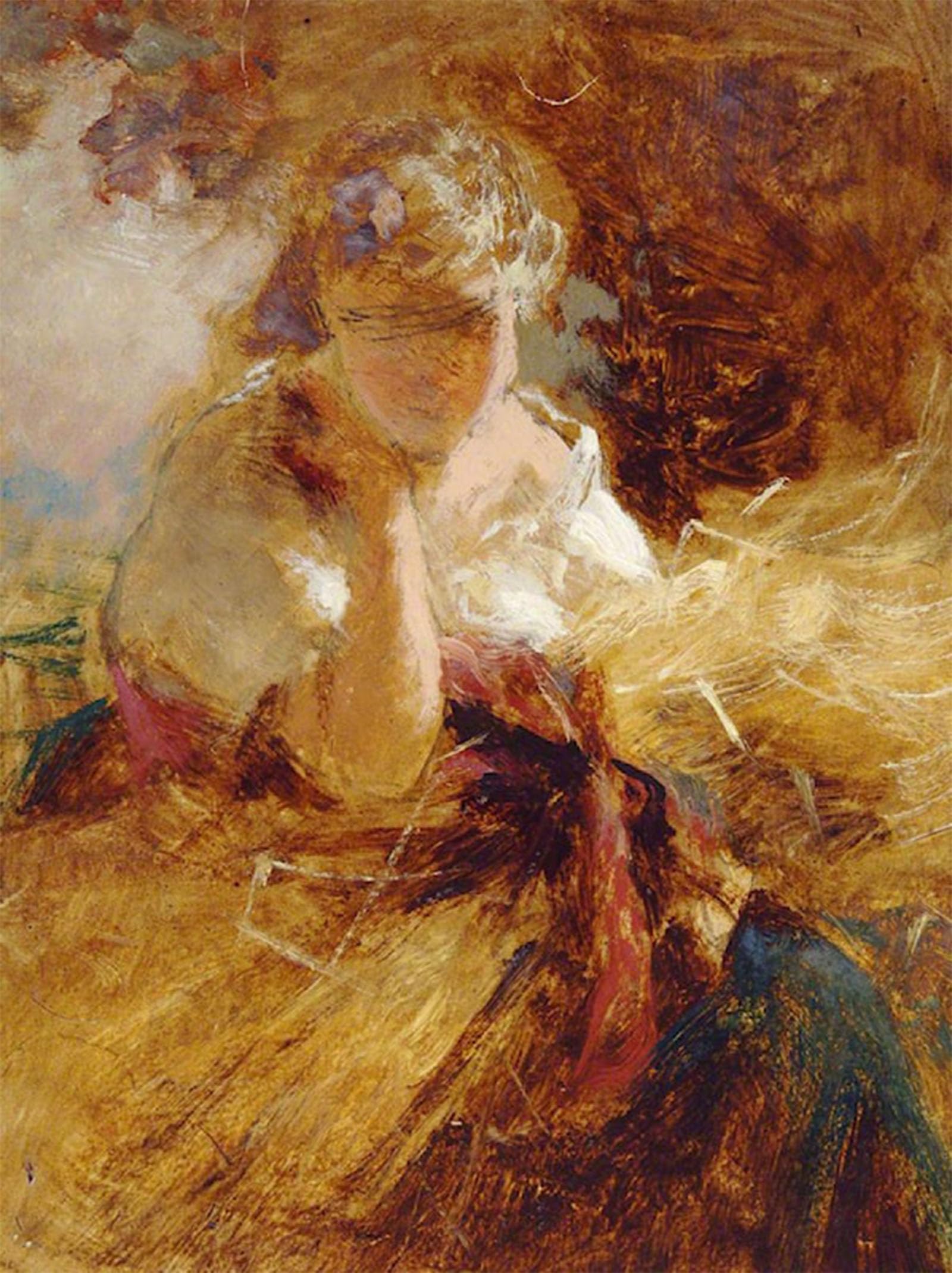 SERENDIPITP Abstract Painting Mural Print Picture Wall Decor Painting Seated Girl George Elgar Hicks Vintage Wall Artwork for Home Decor 60x90cm