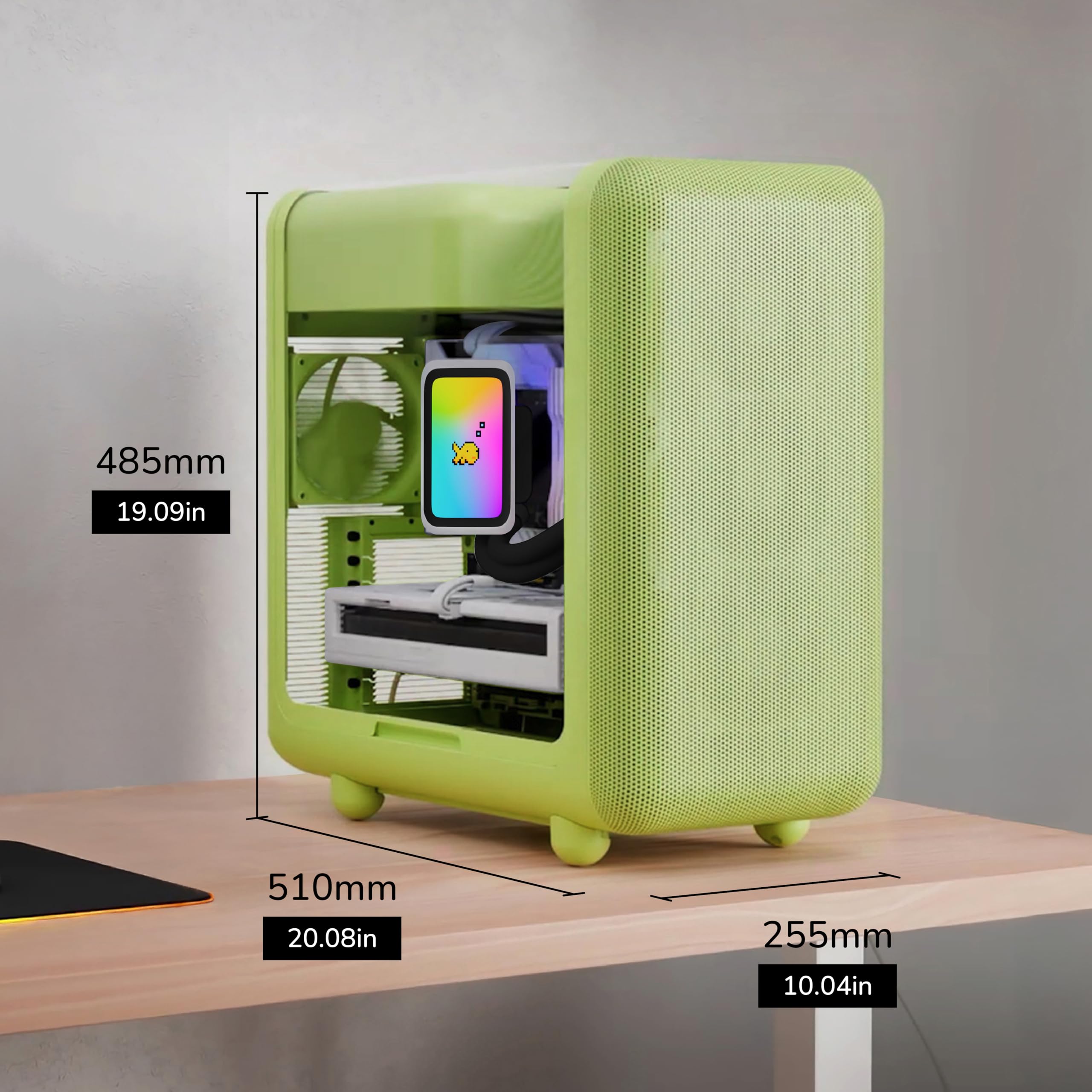Hyte X50 Modern Performance ATX Mid-Tower PC Gaming Case - Matcha Milk (verde)