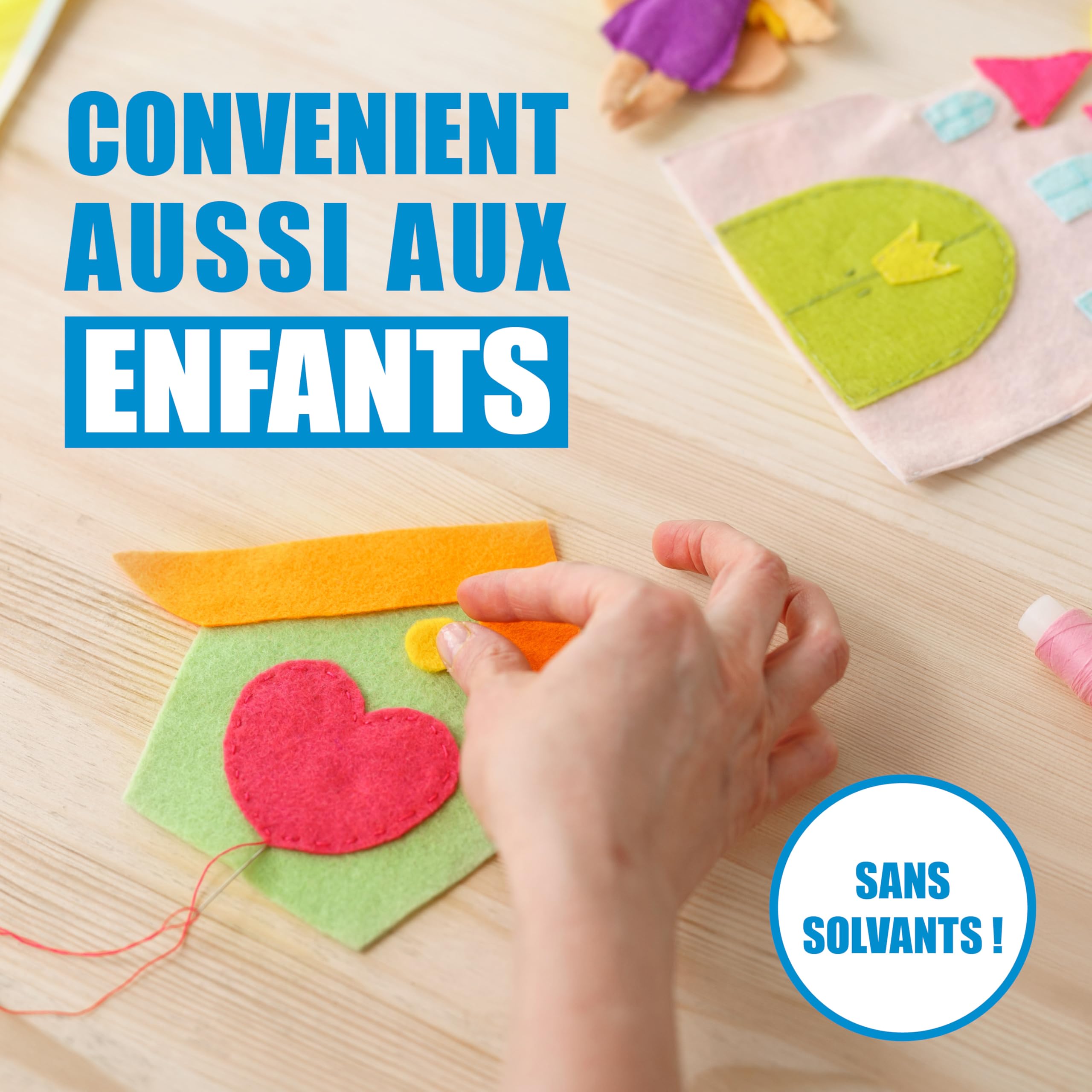 Colle Textile Extra Forte 105 g – Colle Tissu Permanente Résiste Lavage – Transparente Flexible & Sans Solvant – Pour Vêtements Cuir & Couture – KRAFTPROTZ
