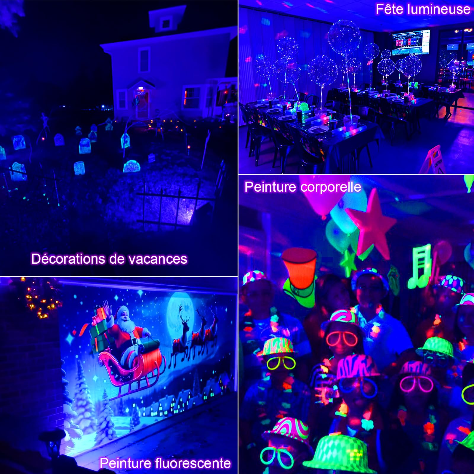 CREATESTAR 50W LED Lumière Noire,Luminaire UV Puissant 400 nm, Etanche IP66 peut être utilisé pour les Soirées à la Lumière Noire, les Affiches Fluorescentes