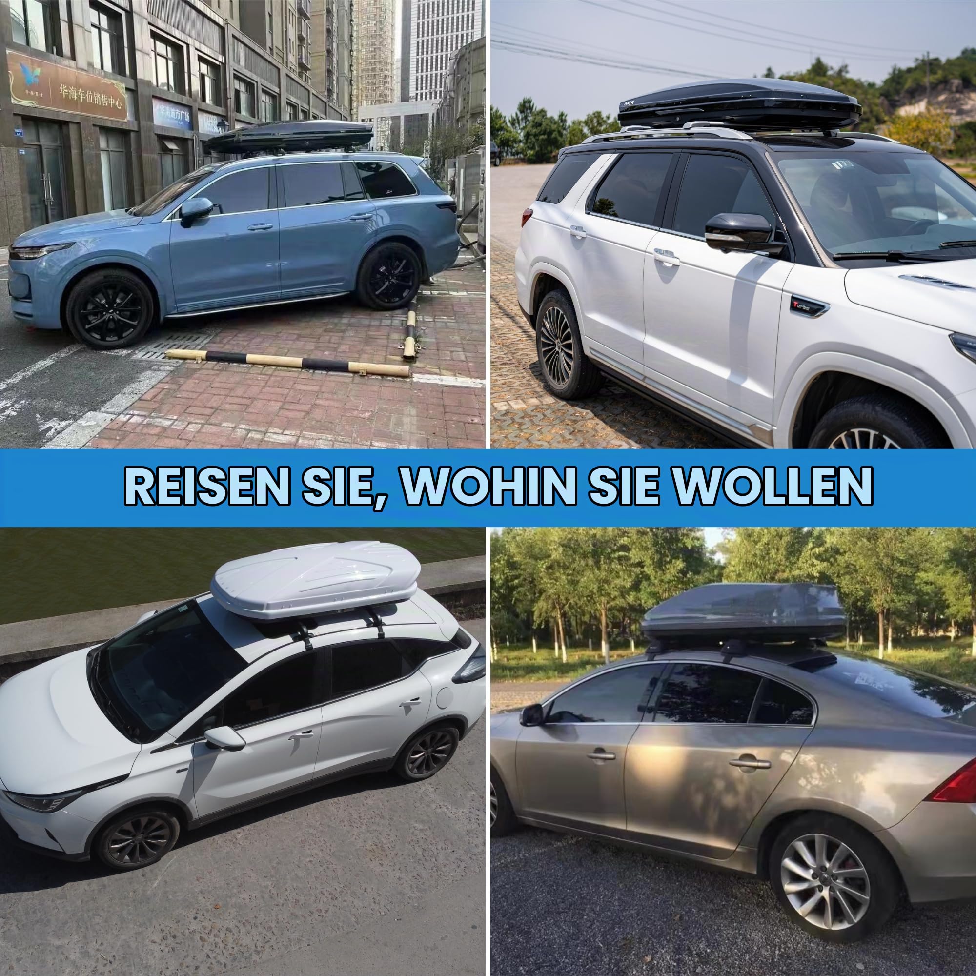 Dachbox fur EIN Auto 600L, Autogepäckträger, Autotruhe, Autokofferraum, Universeller Fahrzeugdachträger, Gepäckträgertasche, Kofferr